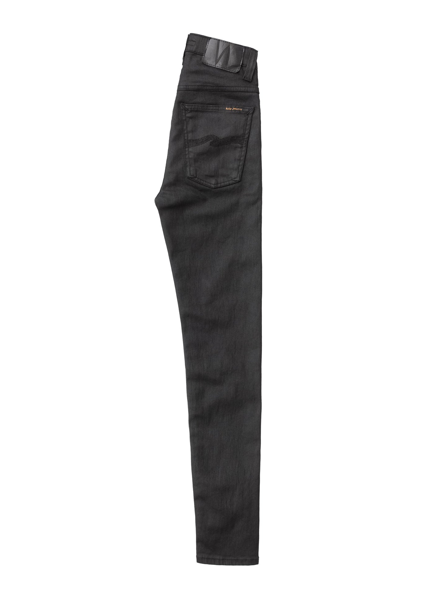 Jean skinny taille haute noir enduit en coton bio - hightop tilde painted black
