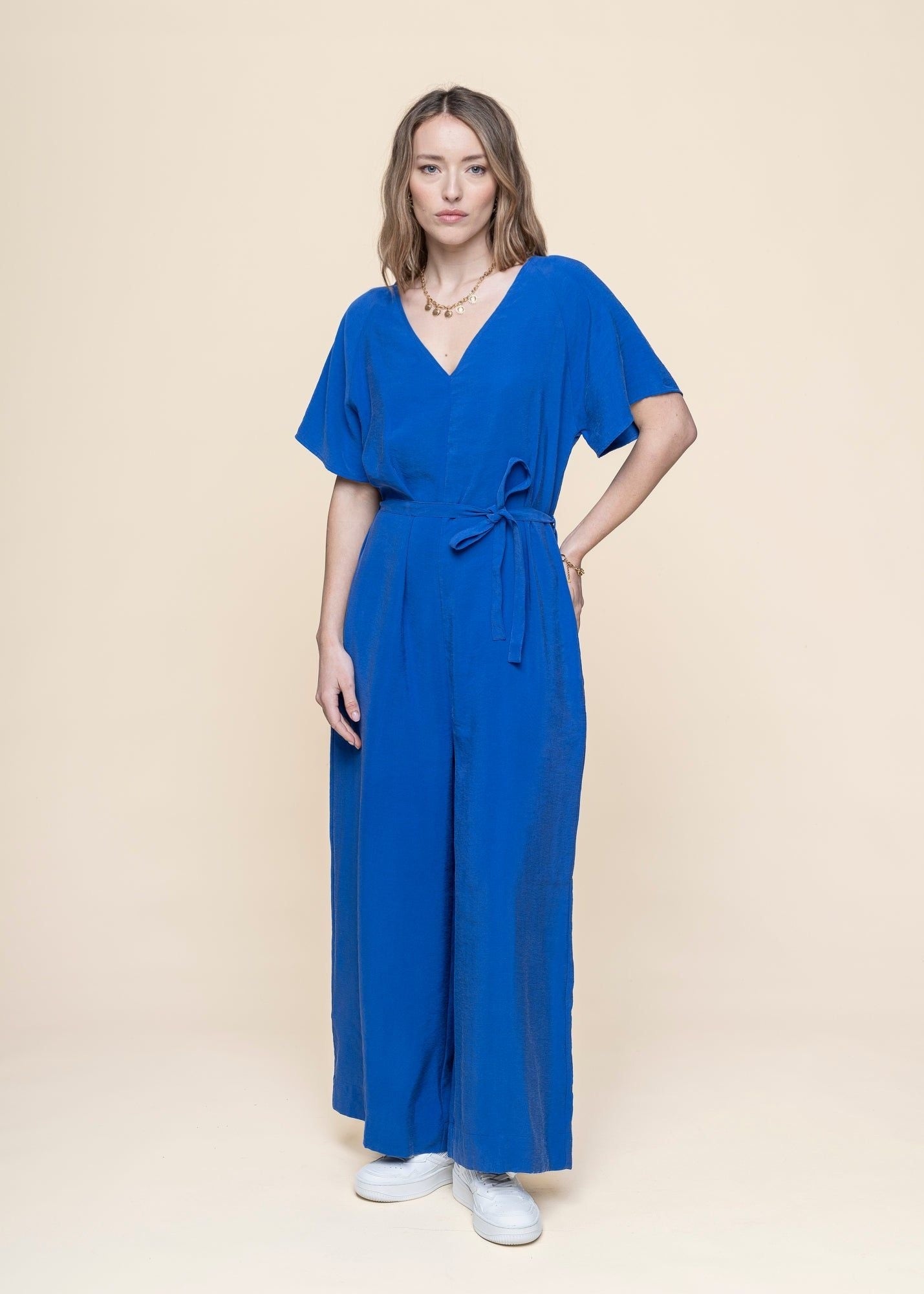 Combi-pantalon en tencel | bleu "kaie jumpsuit - indigo blue"
