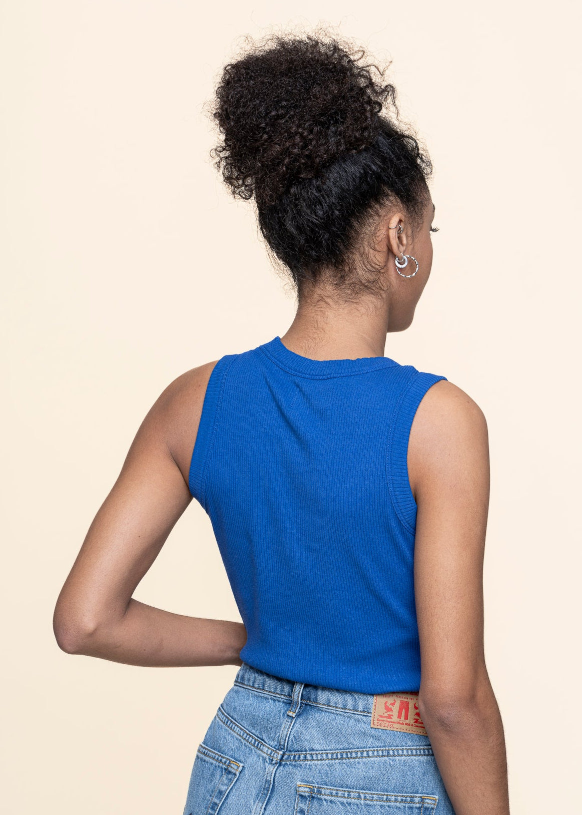 Débardeur en coton bio | bleu "indigo juliette top - blue"