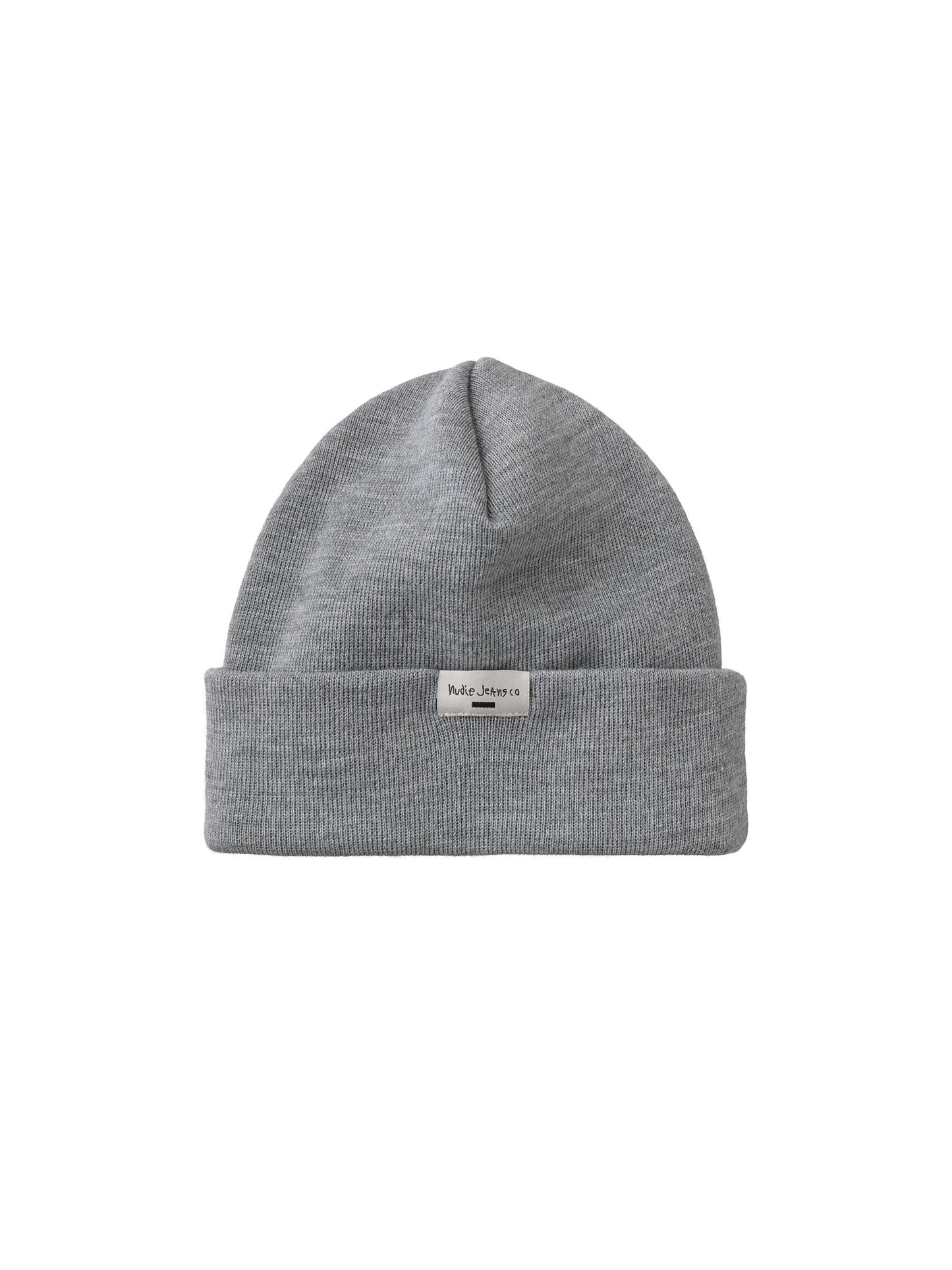 Bonnet gris en polyester recyclé et laine mérinos - Jansson