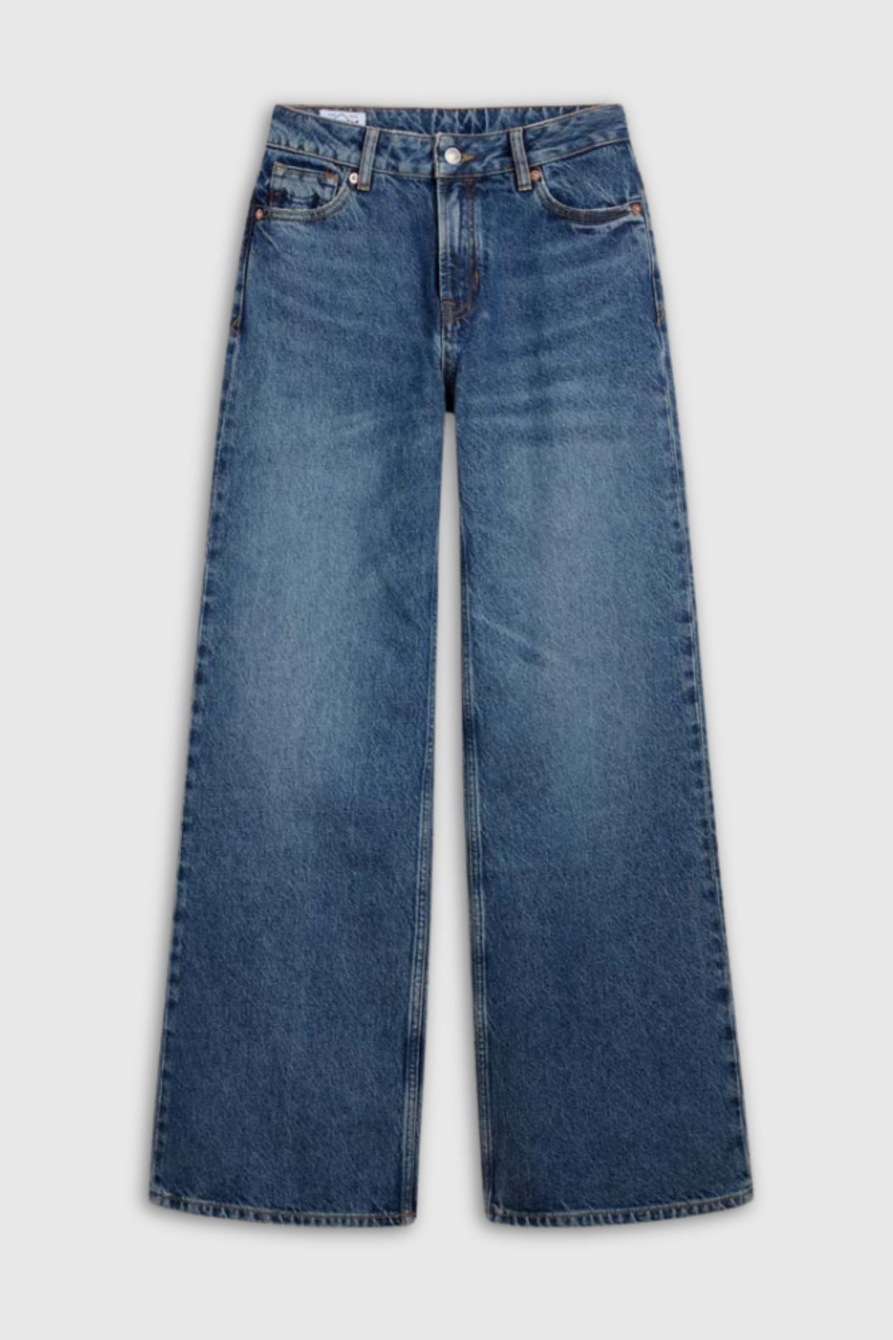 Jean évasé en coton bio | bleu brut "jane eco recycled blue used"