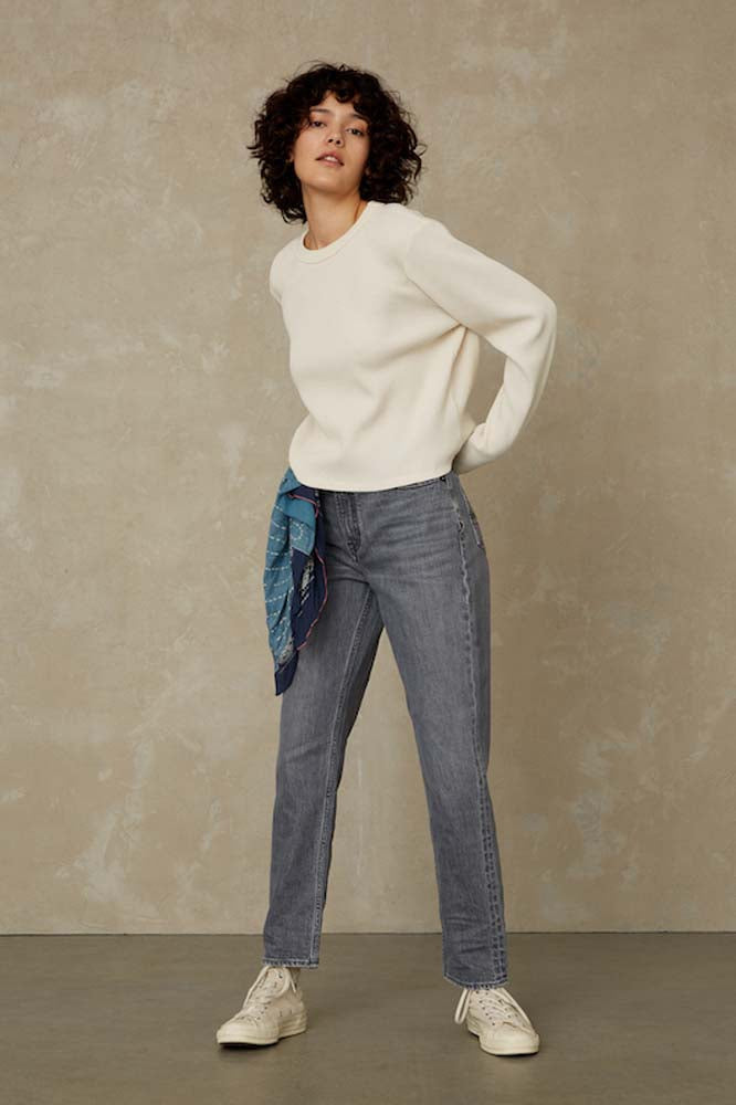 Pull léger en matières recyclées | Écru "jessamine off white"