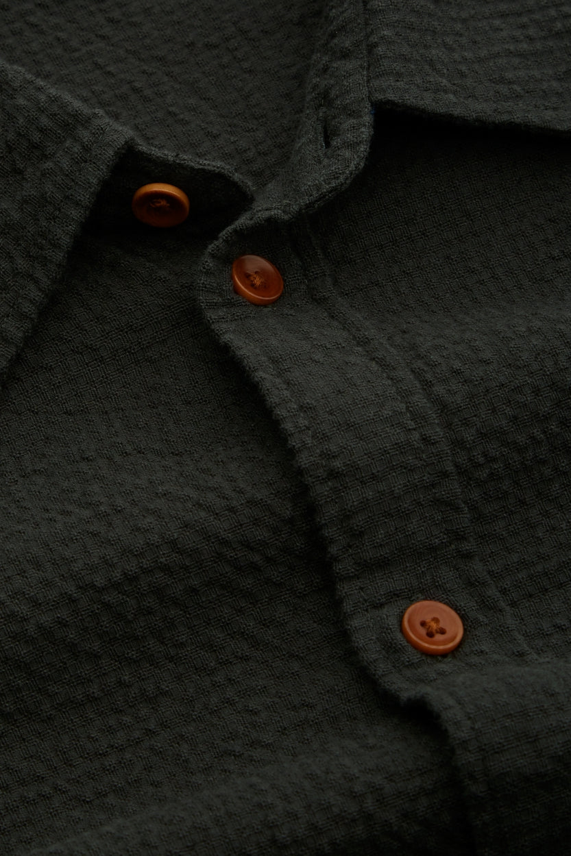 Chemise verte en coton bio - ENDA POCKET