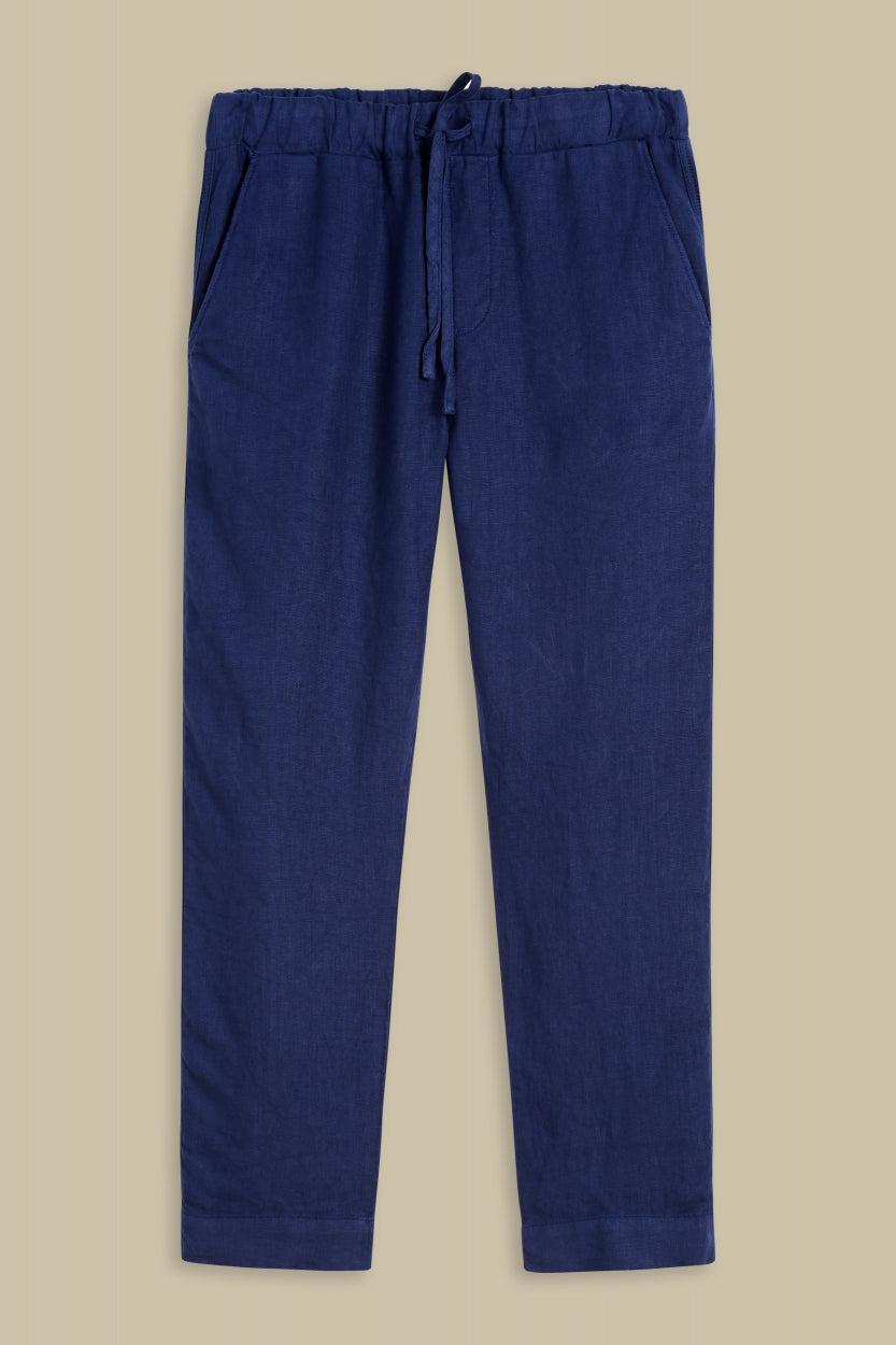 Pantalon ample marine en lin - martin