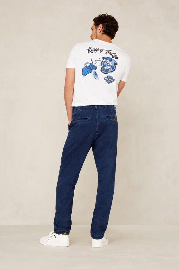 Chino denim en coton bio et recyclé - aldrich mid worn