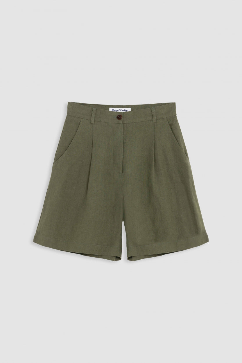 Short en lin | vert "makeda four leaf clover"