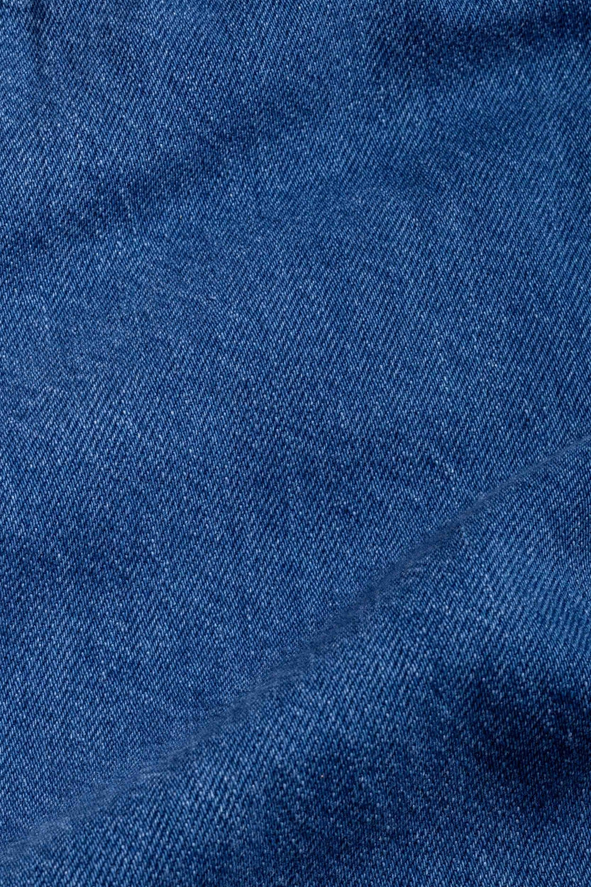 Jean ample en coton bio | bleu brut "leila cropped quennell mid used"