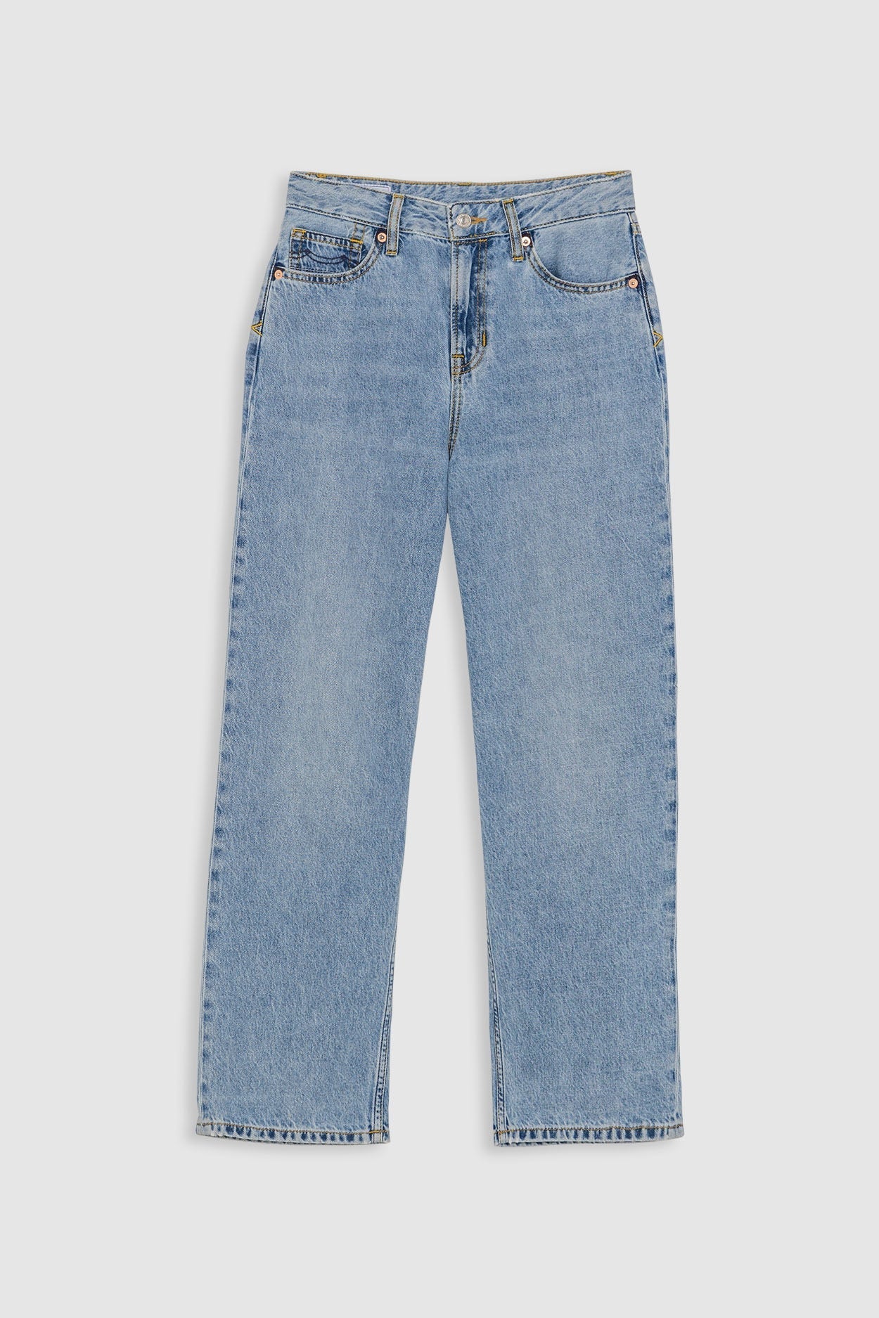 Jean droit en tencel et coton bio | bleu délavé "liora cropped cindy light used"