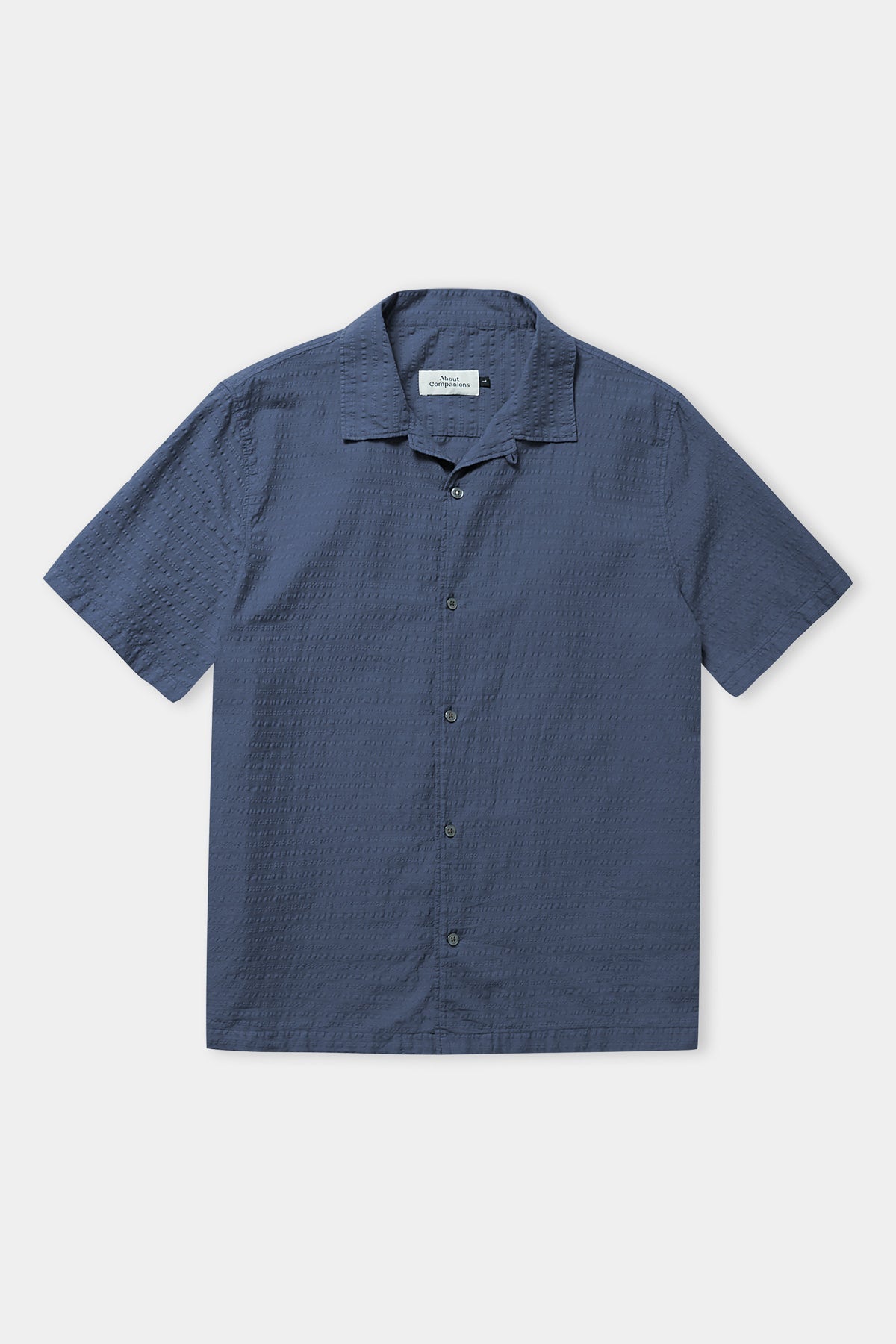 Chemise manches courtes en crêpe de coton bio | blue "kuno eco crepe blue"