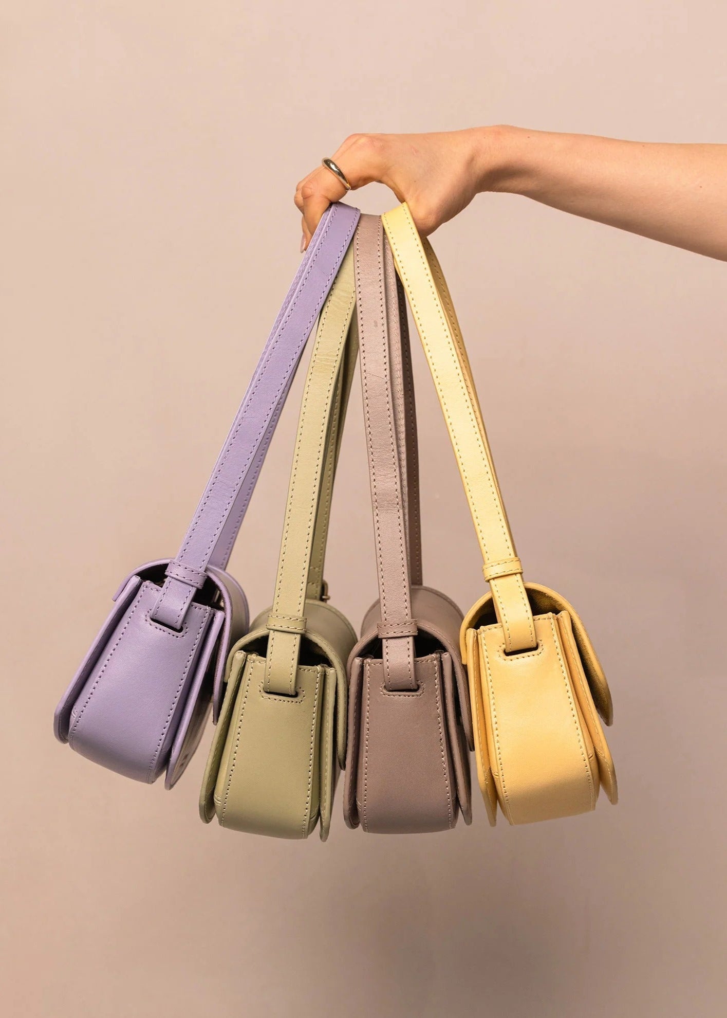 Sac en cuir | mauve "kendalini - pale mauve classic leather "