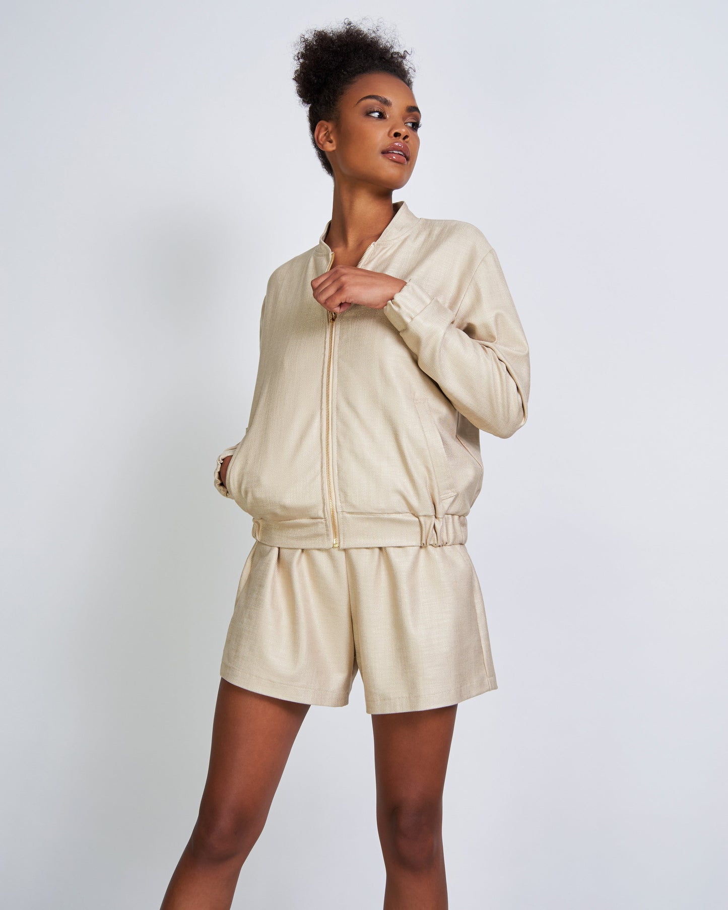 Short beige en tencel - aref