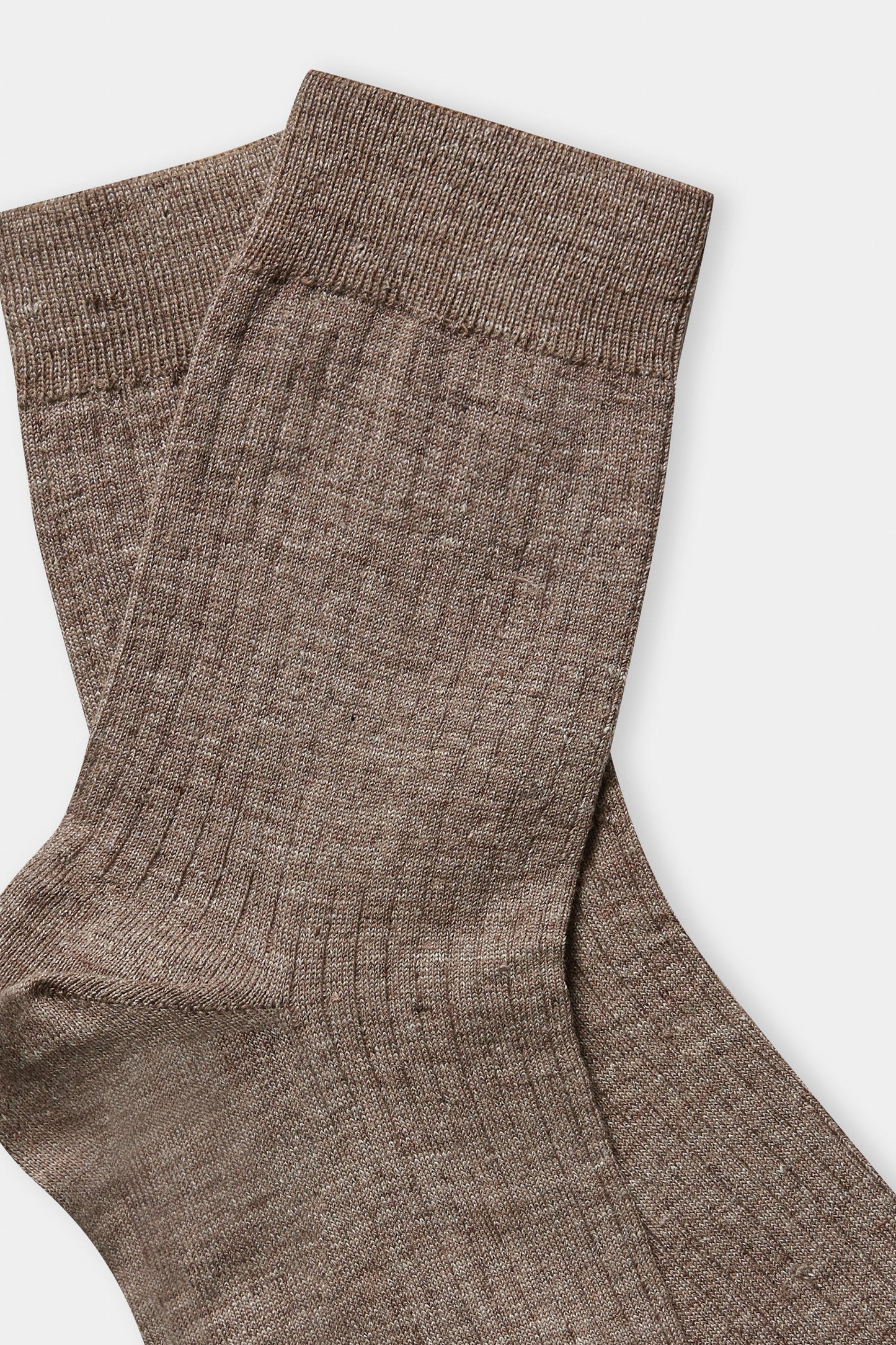 Chaussettes en lin et coton bio | Marron "linen socks walnut"