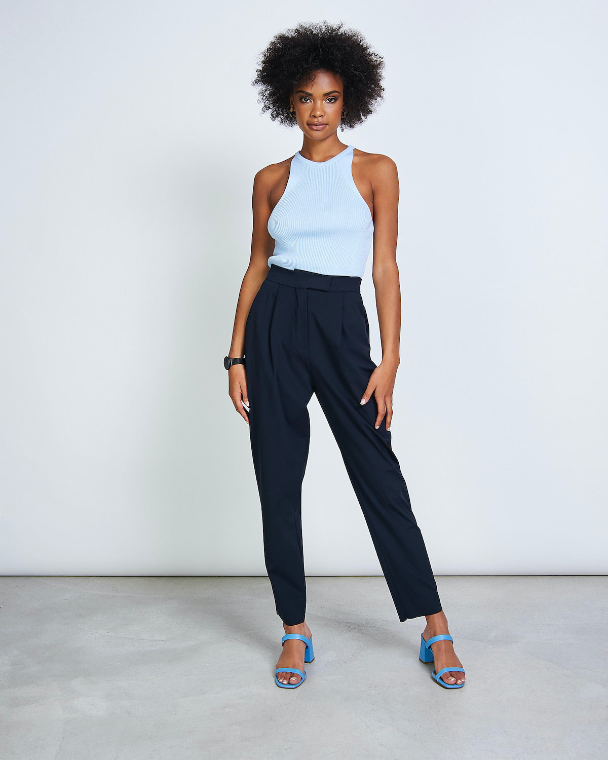 Pantalon cigarette noir en recyclé - maya
