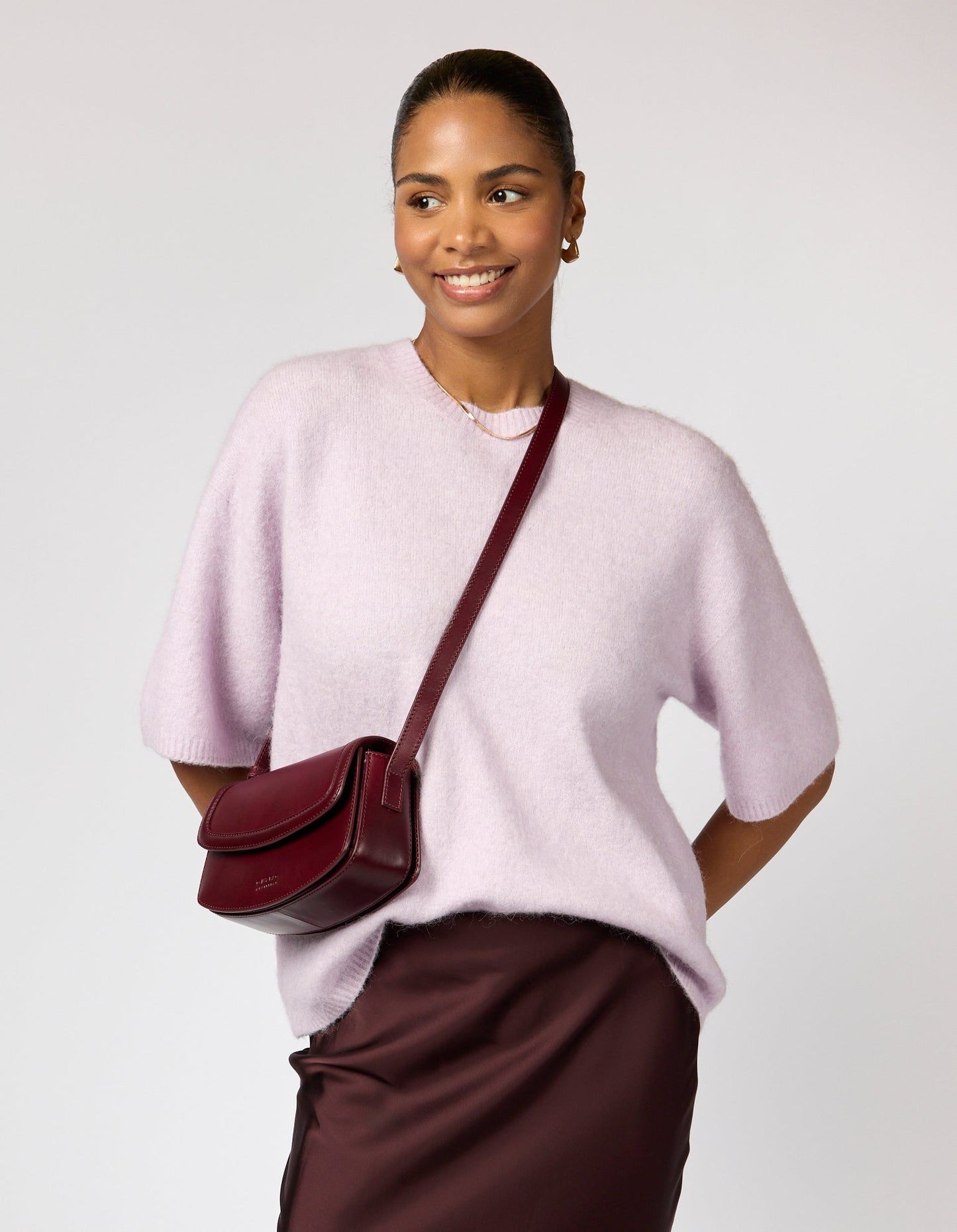 Sac en cuir certifié | bordeaux "kendalini - cherry classic leather" | Dark-cherry