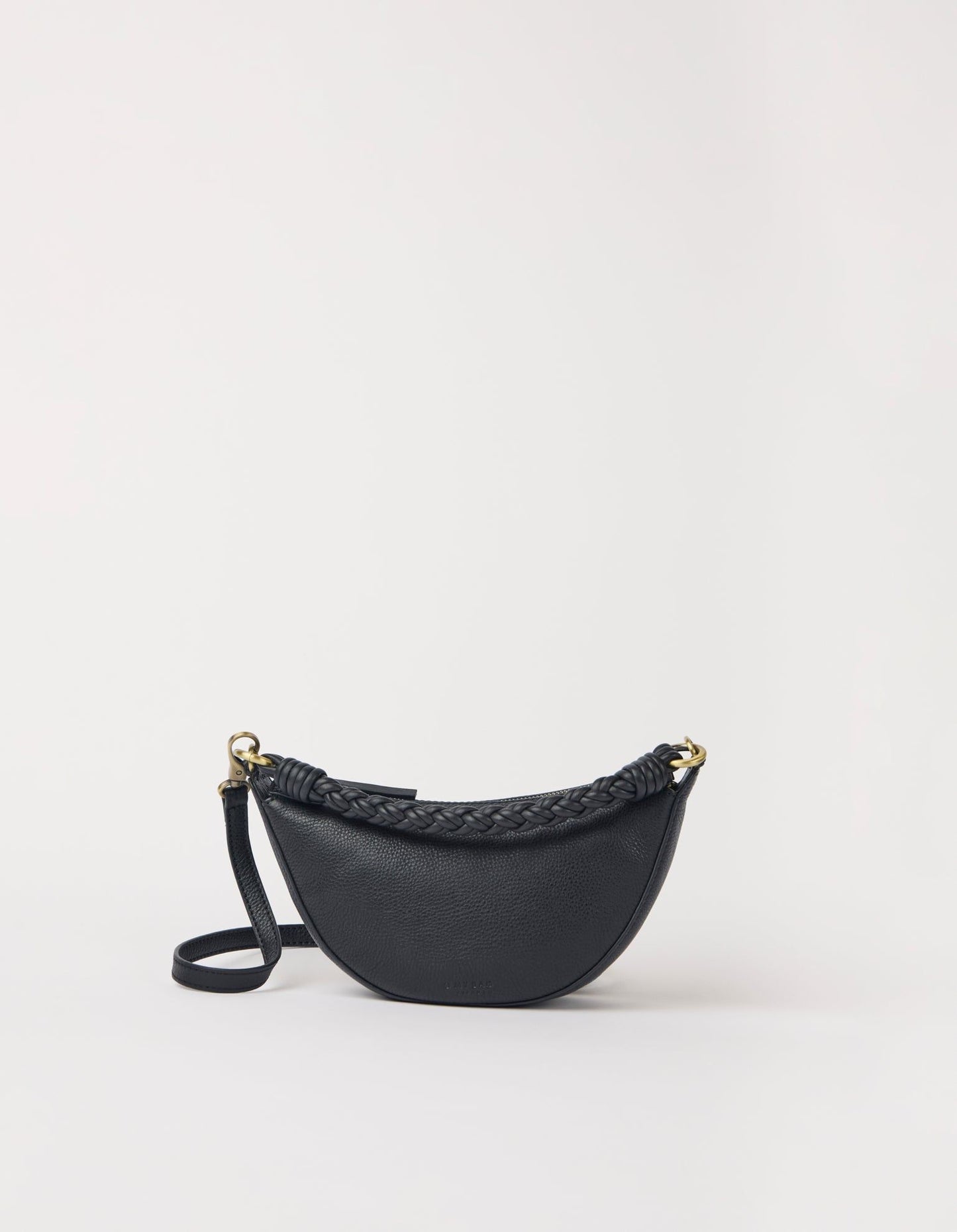 Sac à en cuir certifié | black "leo mini - black soft grain (twisted handle)" | Black soft grain