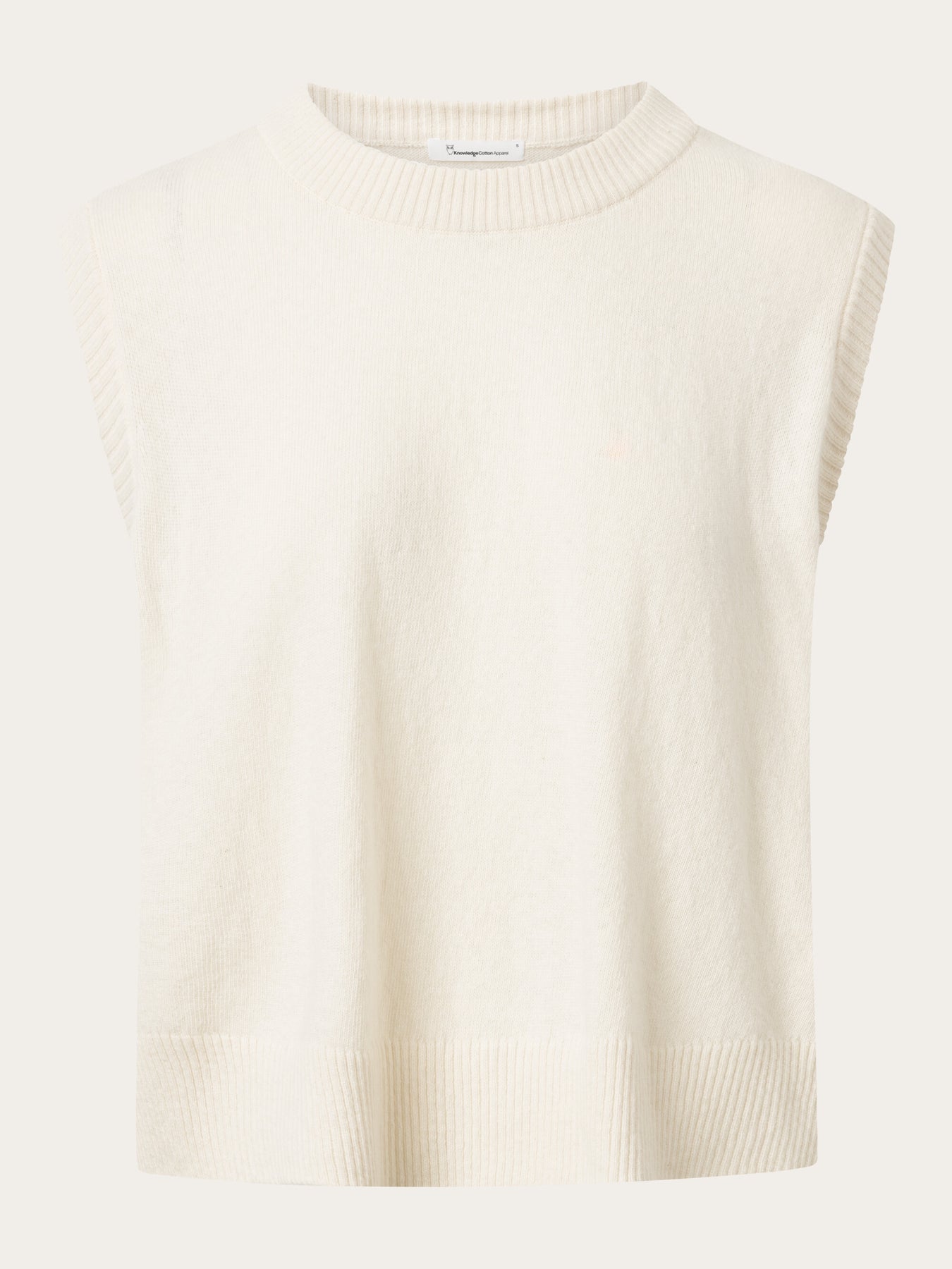 Pull sans manches en laine bio | Écru "lambswool vest buttercream"