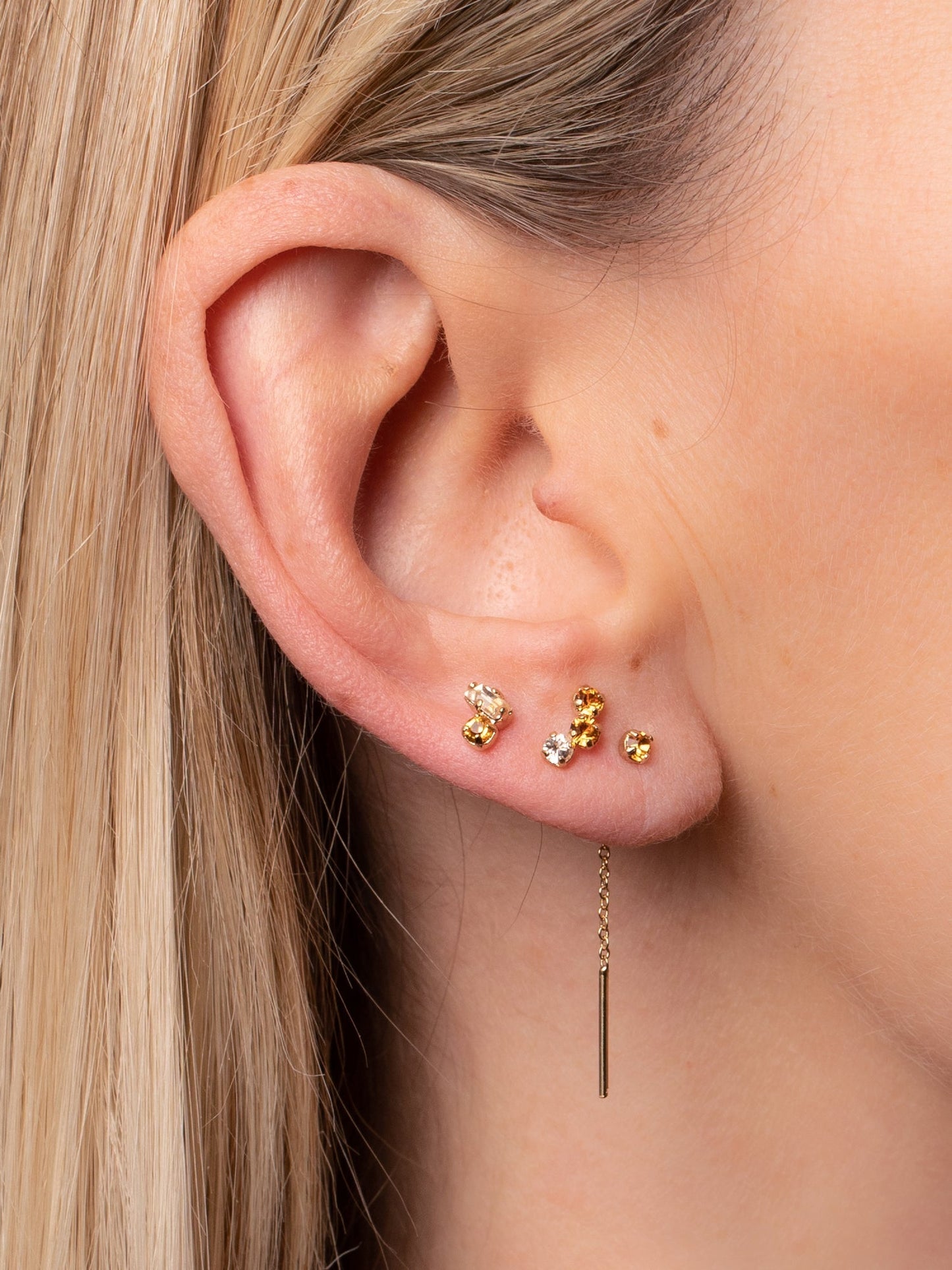 Boucles d'oreilles en plaqué or certifié | doré "paire de boucles gaston - topaze - plaqué or"