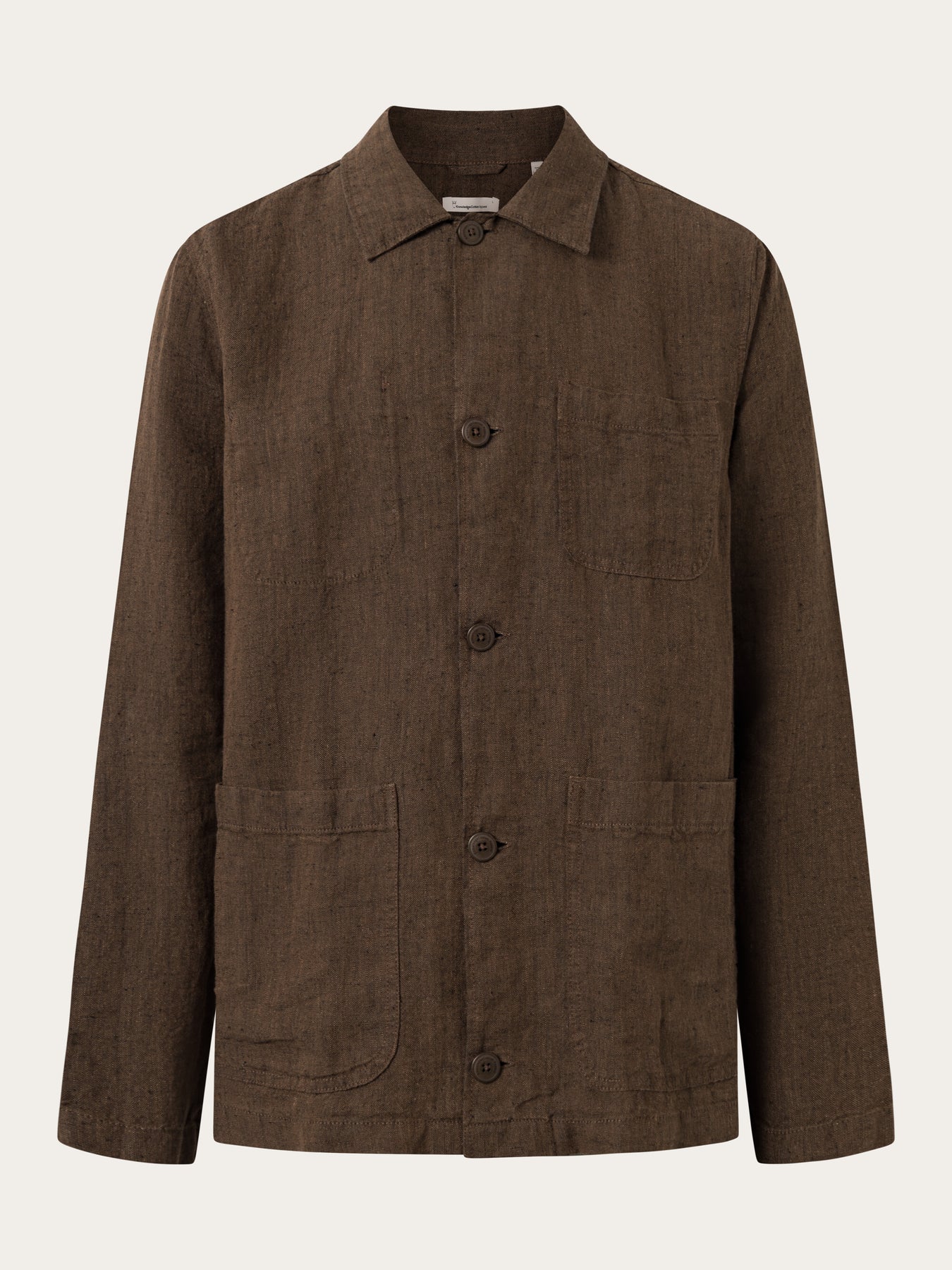 Surchemise marron en lin bio - linen overshirt cub