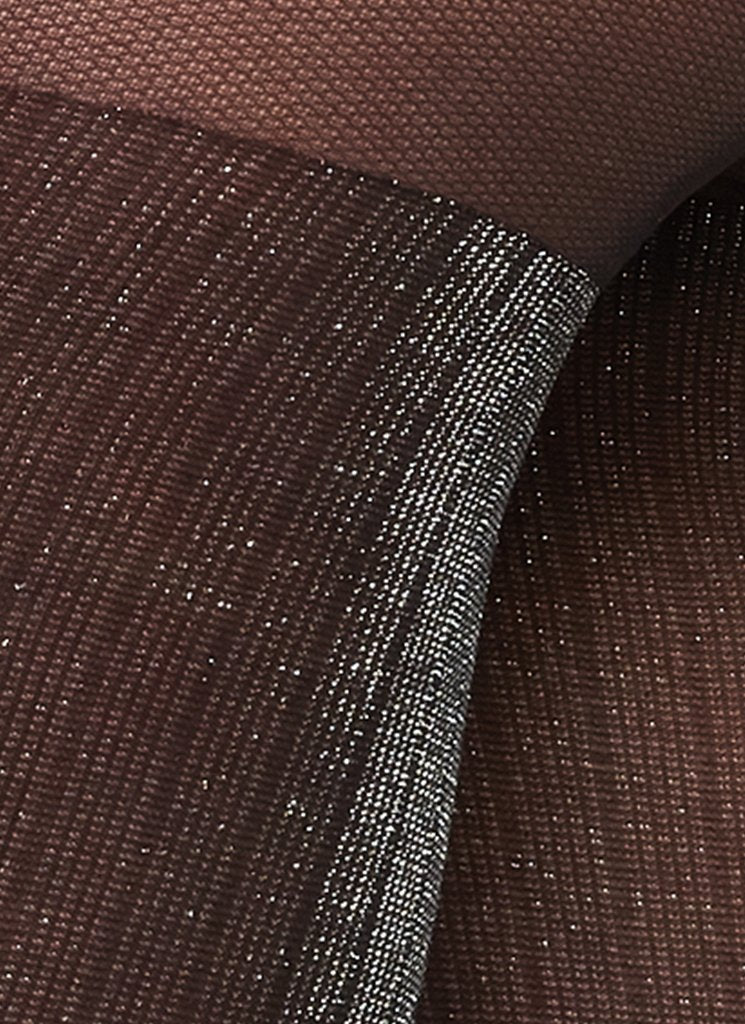 Collants à paillettes argentées 40 deniers noirs recyclés - Lisa