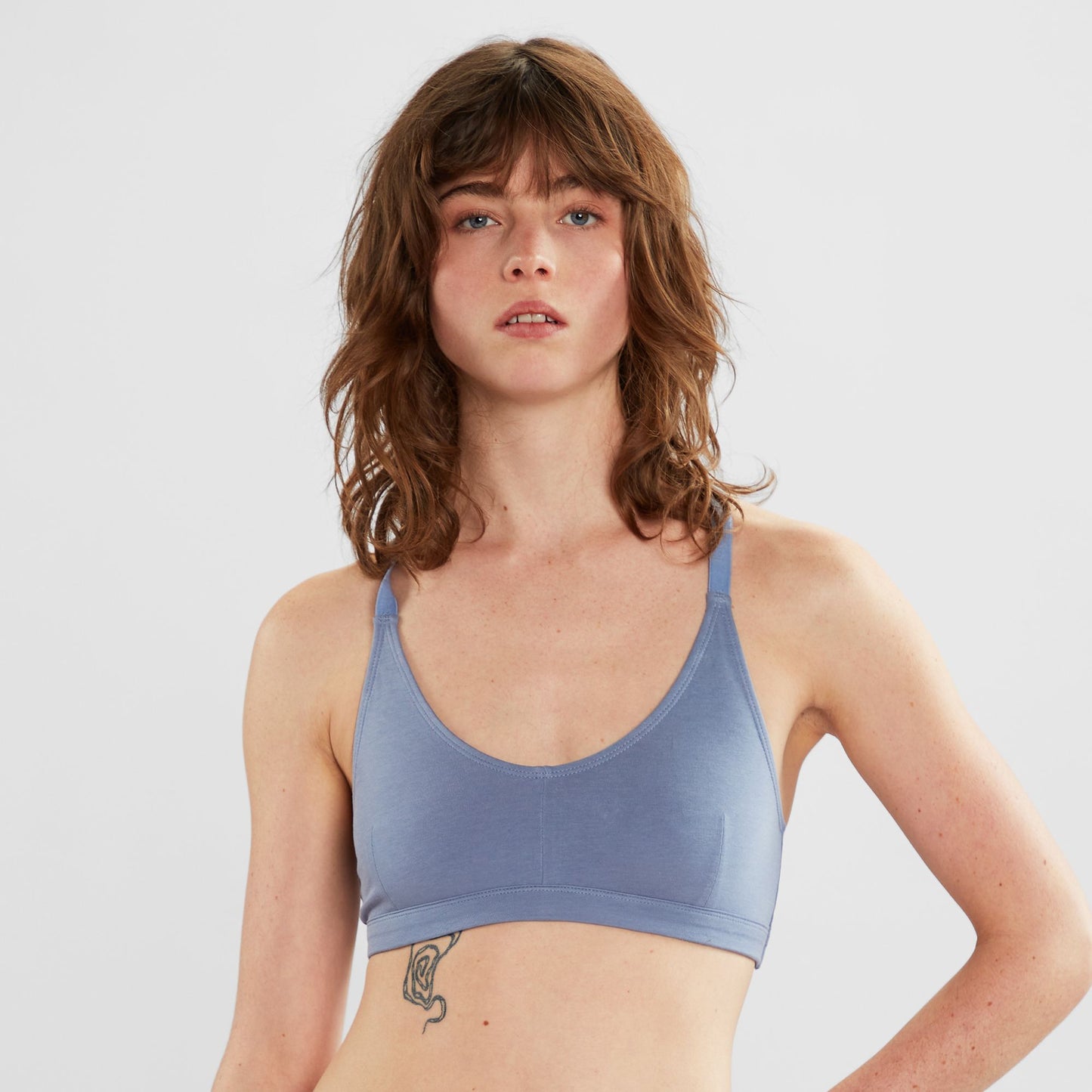 Brassière en coton bio et tencel | bleu "Soft bra junsele steel blue - stonewash" | Stonewash