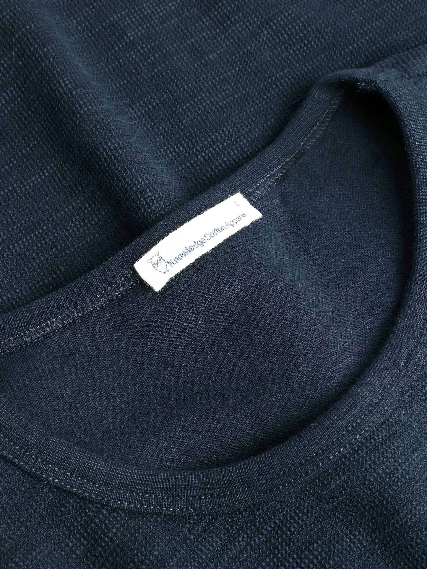 Sweat léger en coton bio | marine "long sleeved structured slub sweat total eclipse"