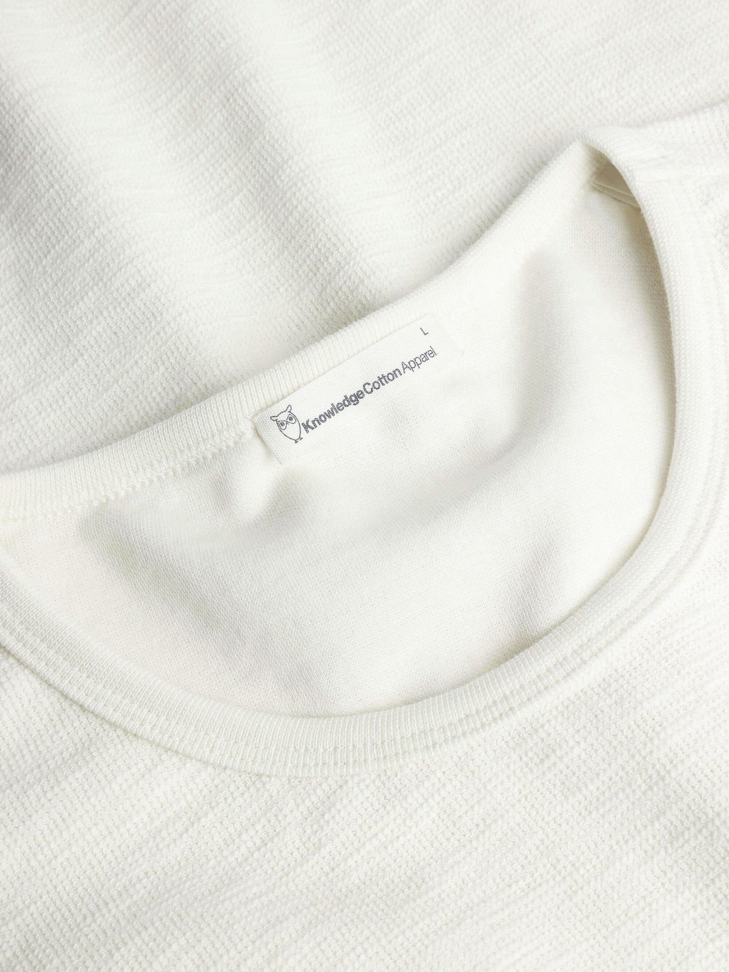 Sweat léger en coton bio | blanc "long sleeved structured slub sweat - egret"