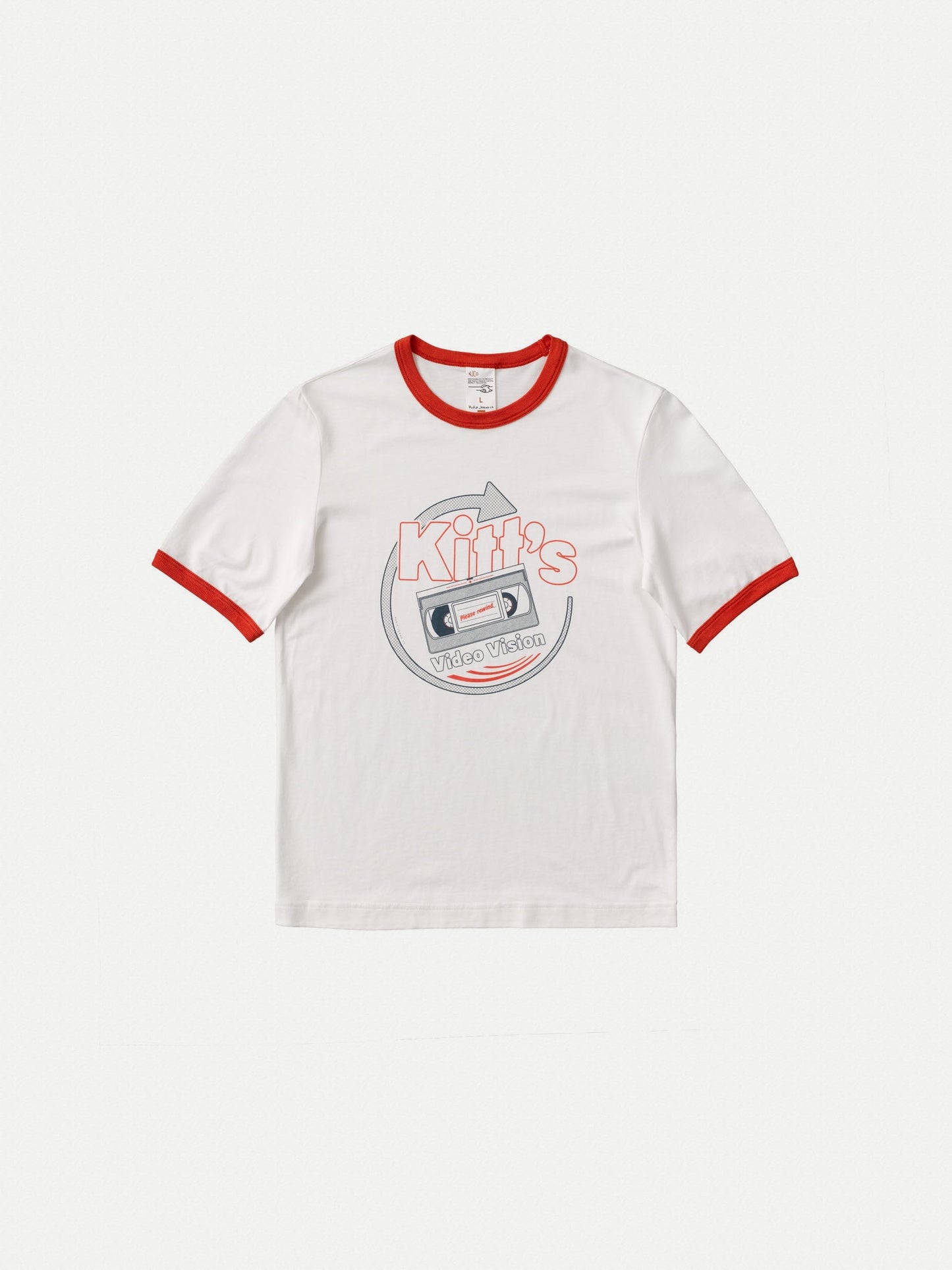 T-shirt blanc à motif vintage en tencel et coton bio - lova vision offwhite