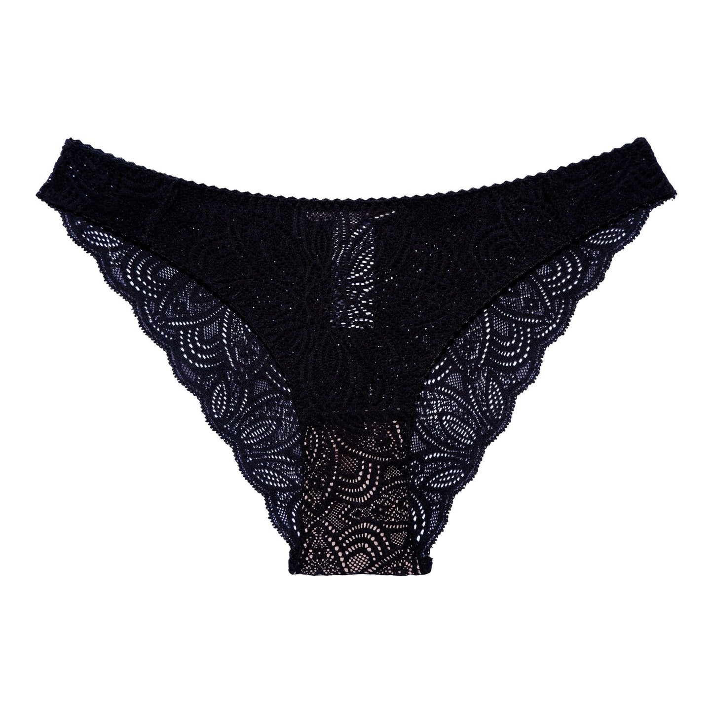 Culotte en dentelle noire en nylon recyclé - Luna