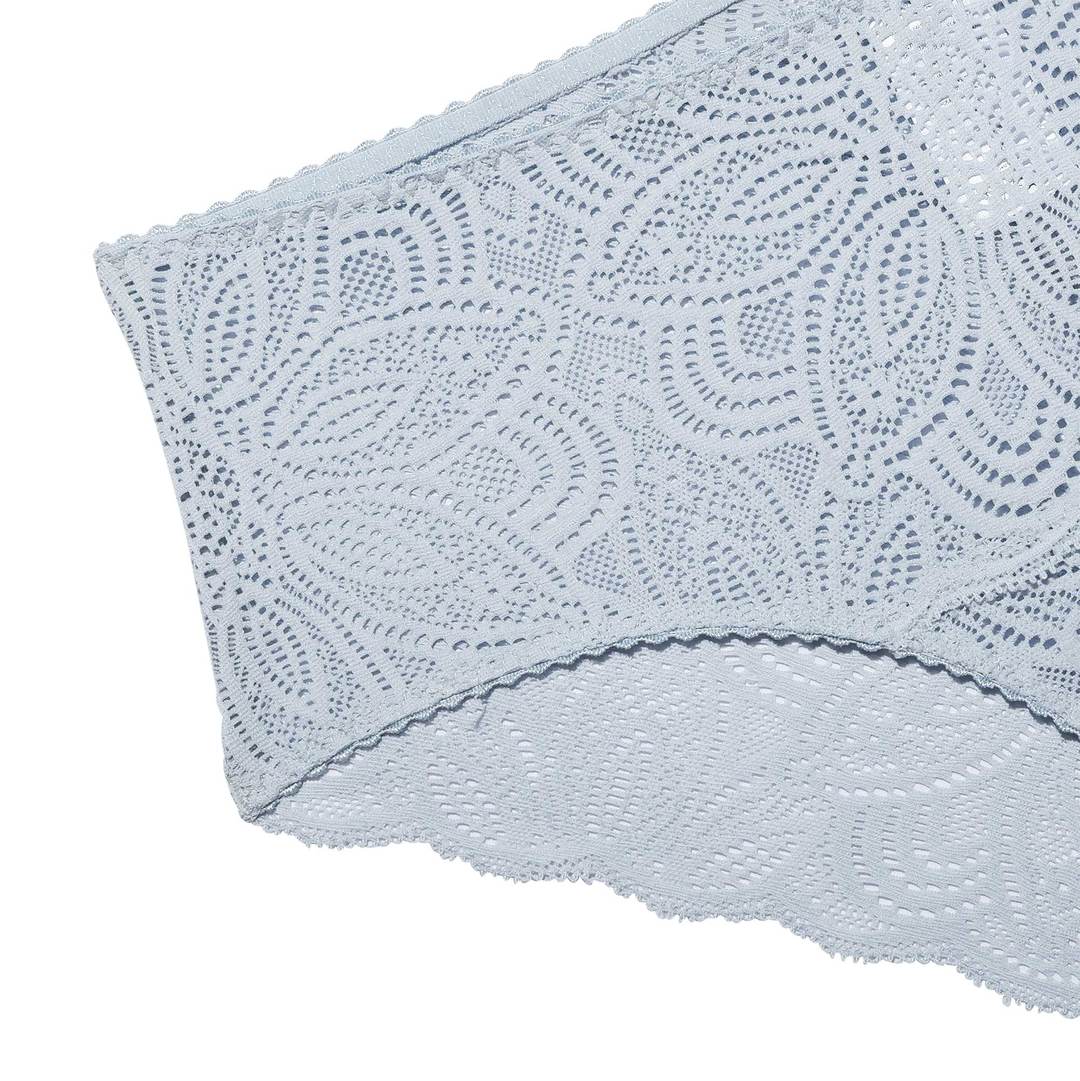 Culotte taille haute bleue ciel en dentelle recyclée - Luna