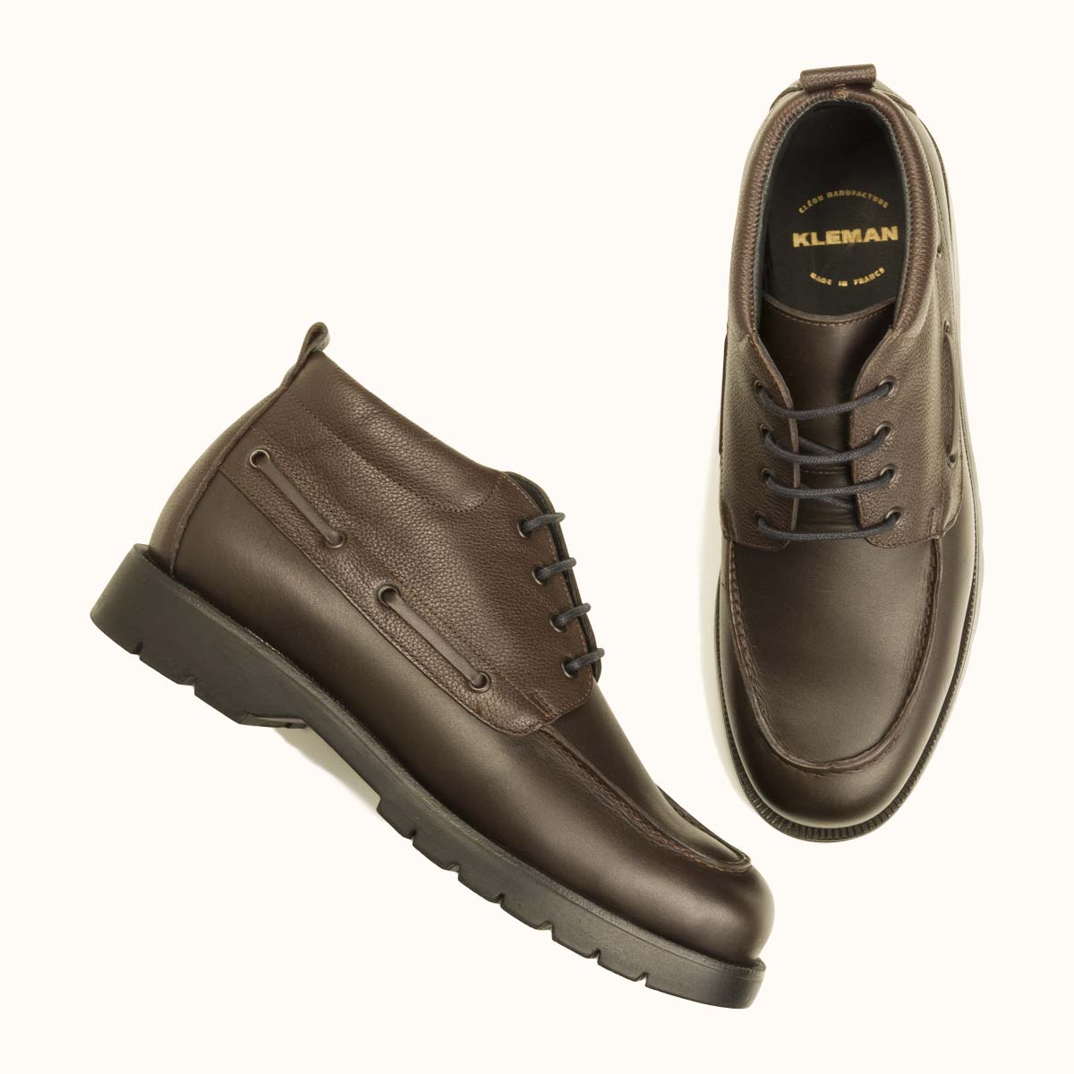 Bottines made in france en cuir certifié | marron "matelot"