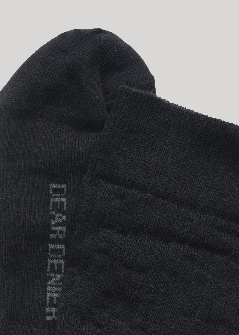 Chaussettes hautes noires côtelées en coton bio - matilde rib knee black