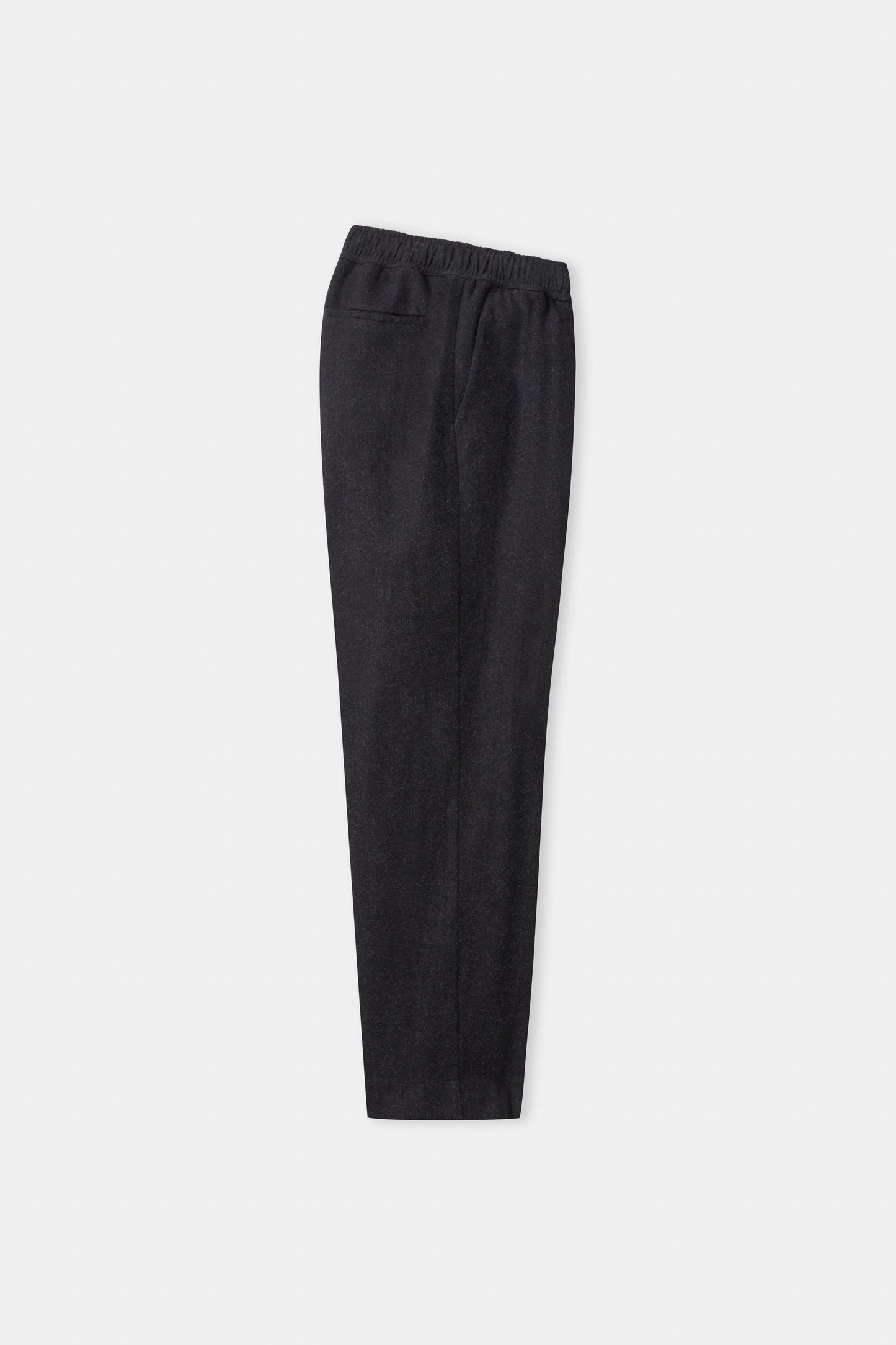 Pantalon droit flanelle en coton bio | noir "max eco melange black flannel"