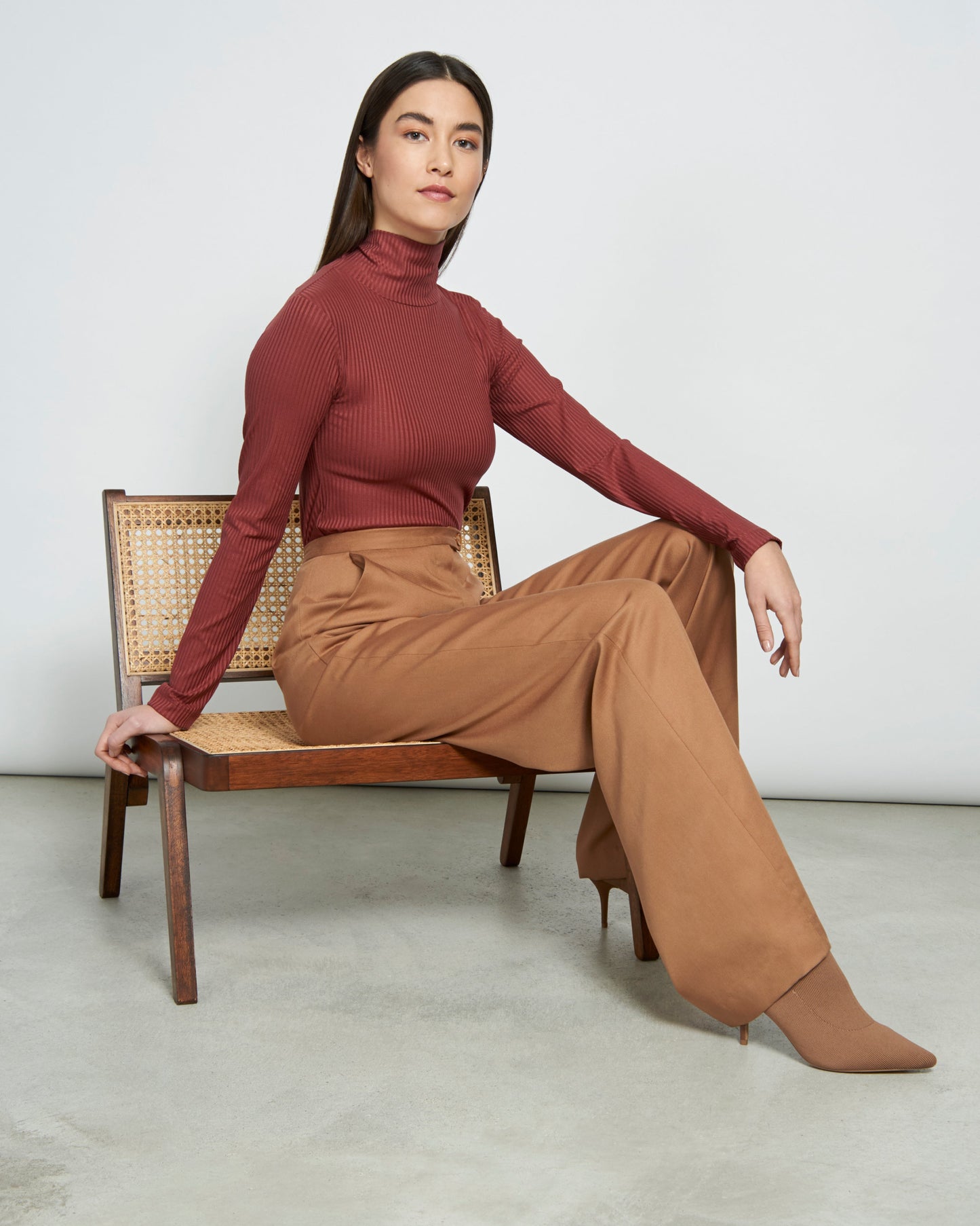 Col roulé framboise en tencel - MIO