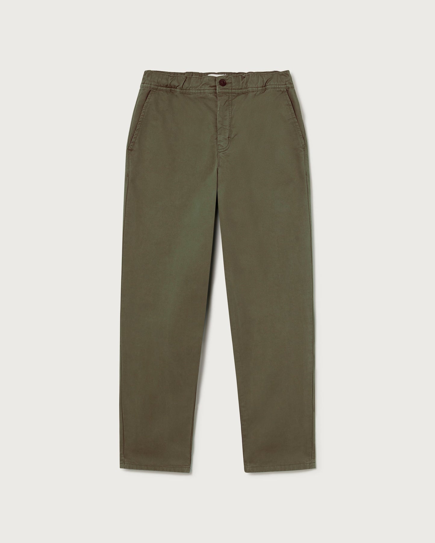 Pantalon droit en coton bio | kaki "olive green travel pants"