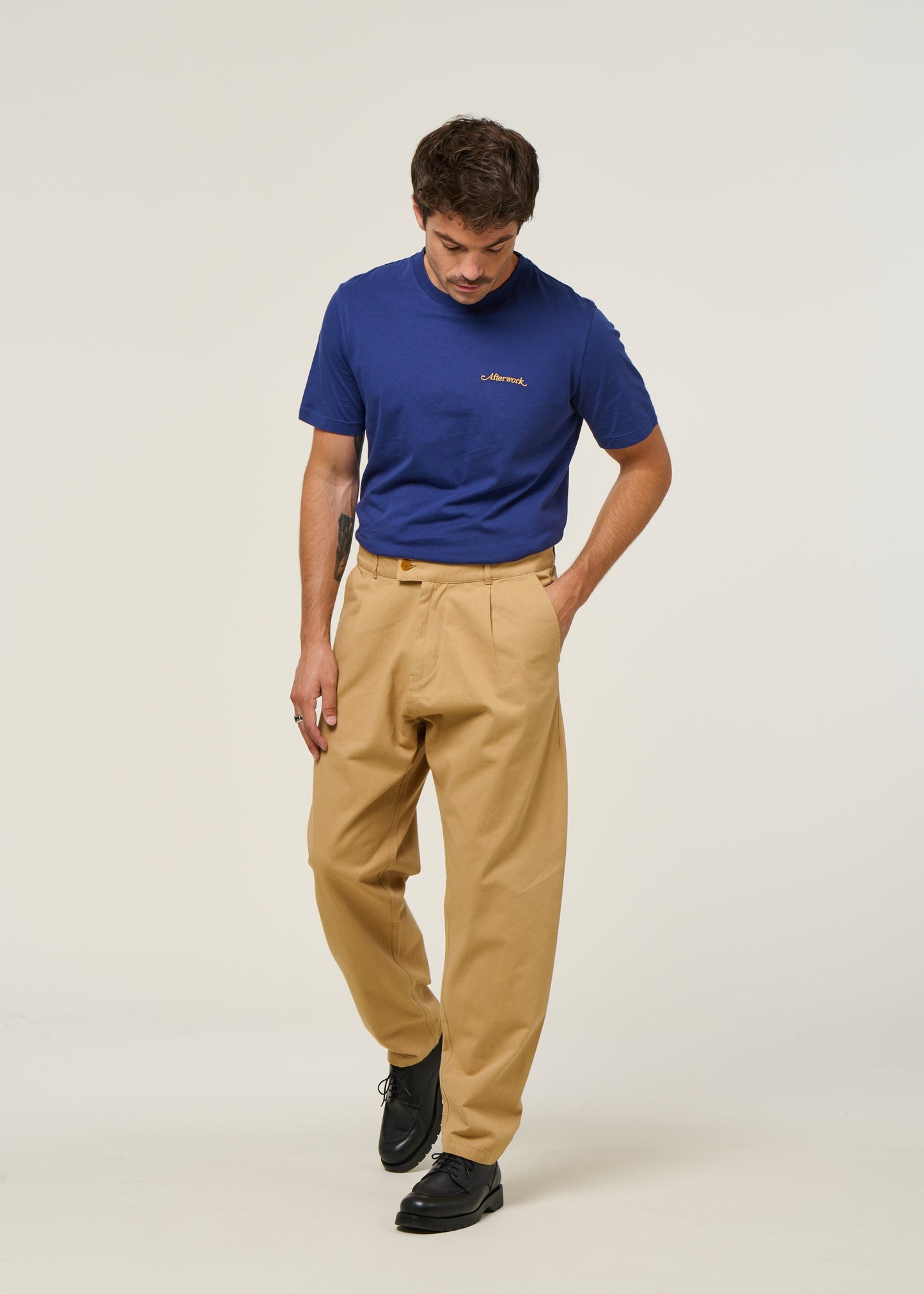 Pantalon large en twill de coton bio | beige "Wotan camel"
