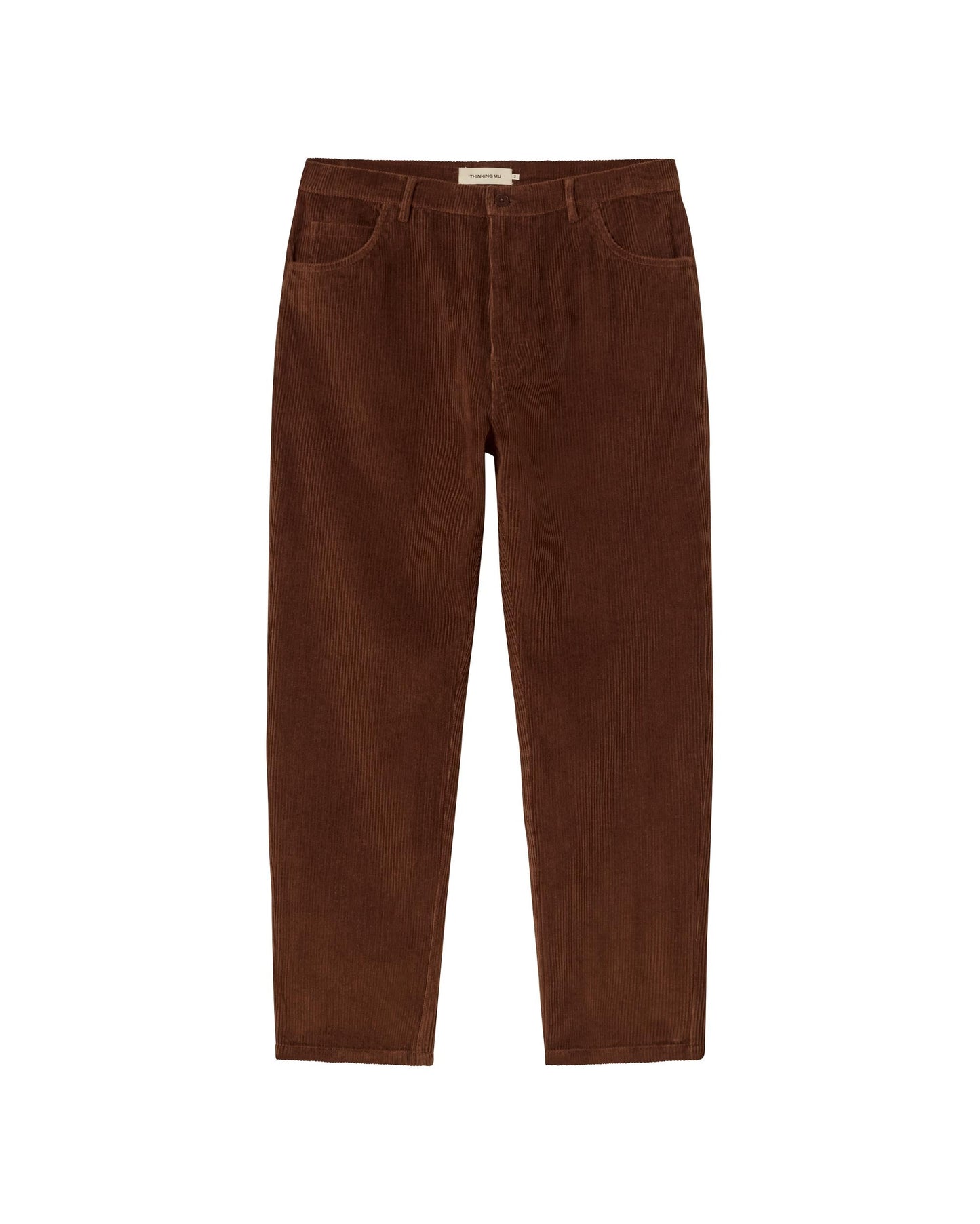 Pantalon en velours côtelé de coton bio | marron "chocolate corduroy five pockets pants"