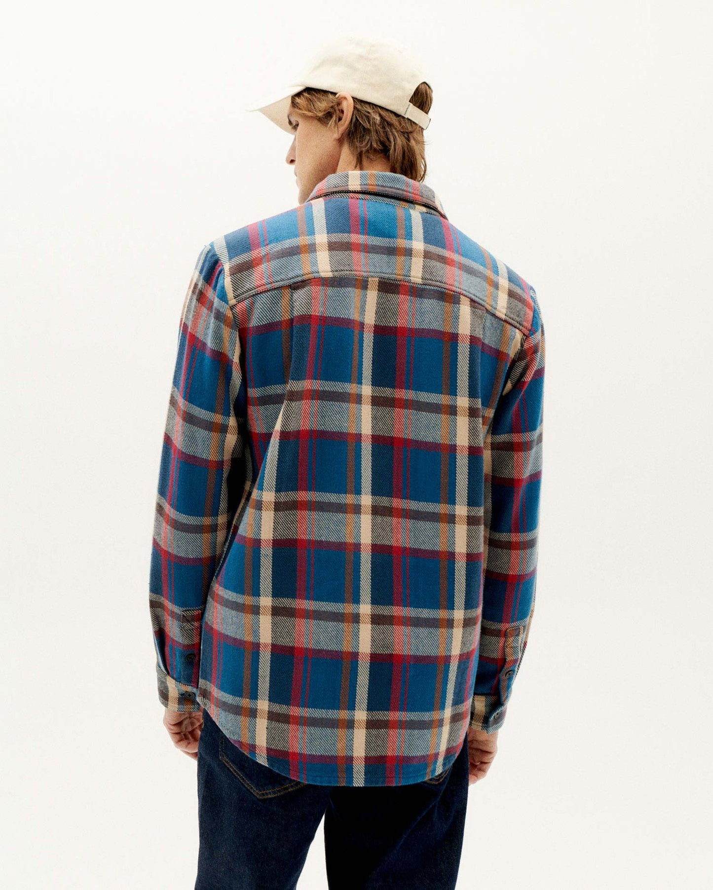 Surchemise à carreaux twill en coton bio | multicolore "blanket lucas overshirt blue"