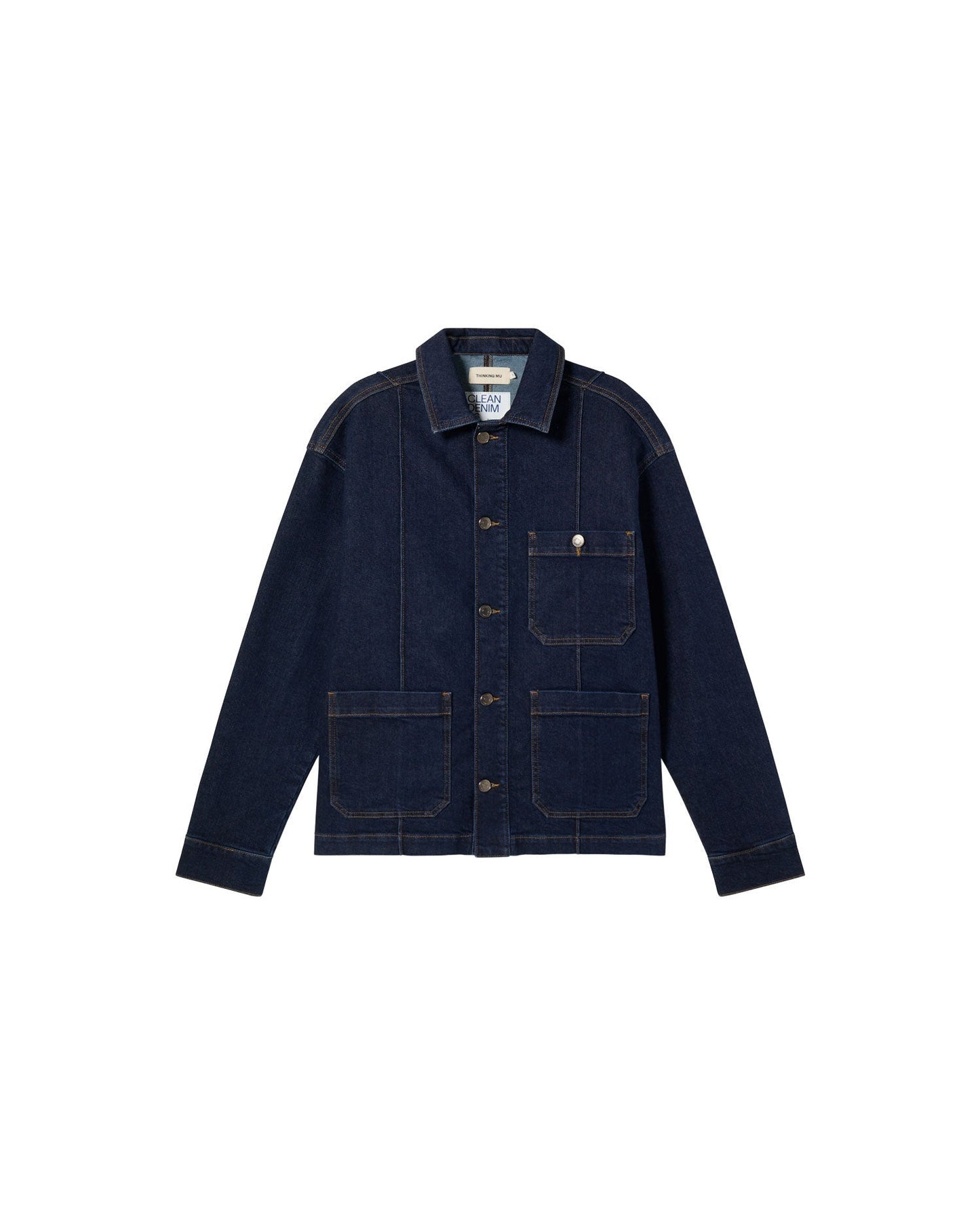 Veste en denim de coton bio | bleu "dark clean denim gus jacket"
