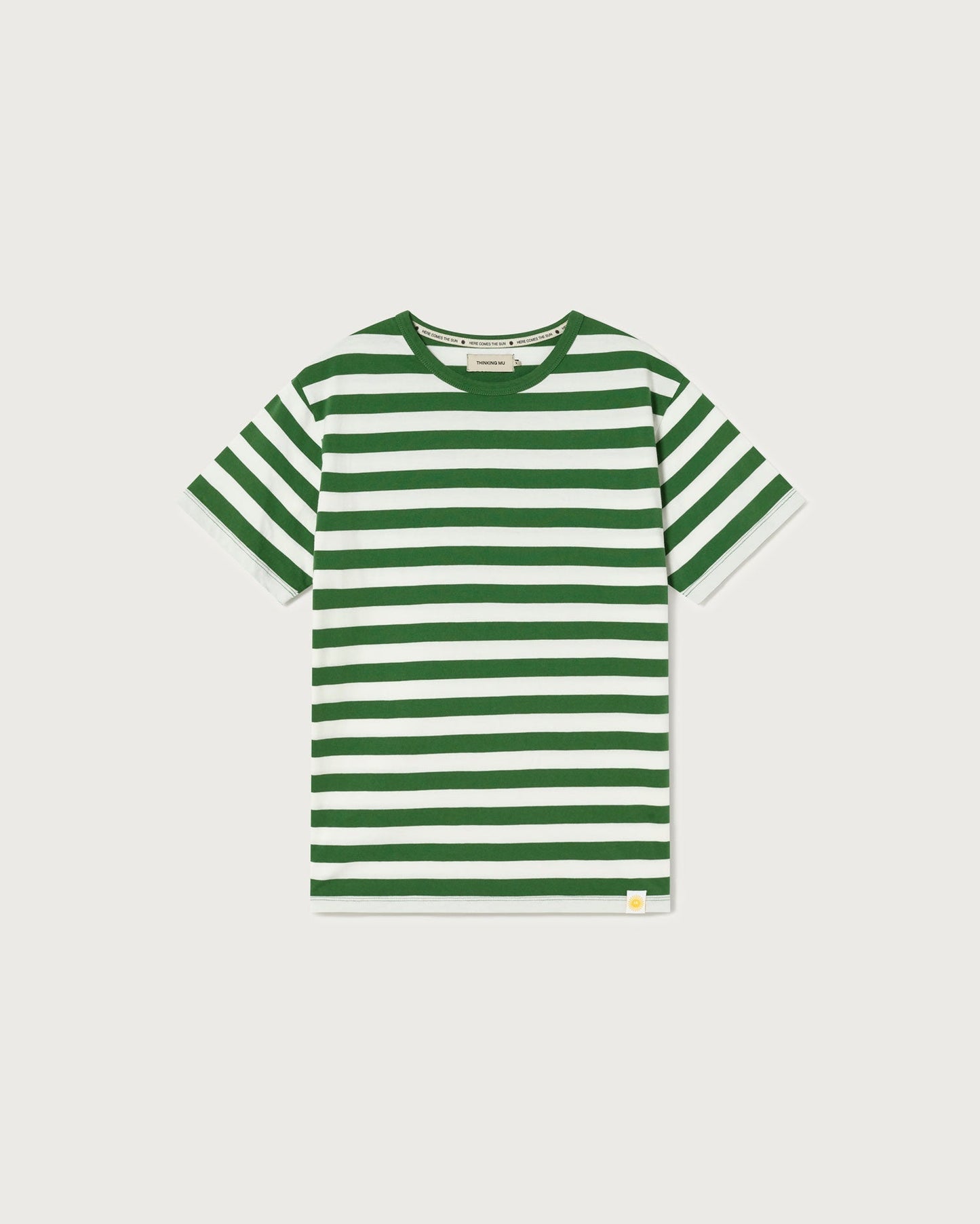 T-shirt vert à rayures en coton bio - green stripes t-shirt multicolor