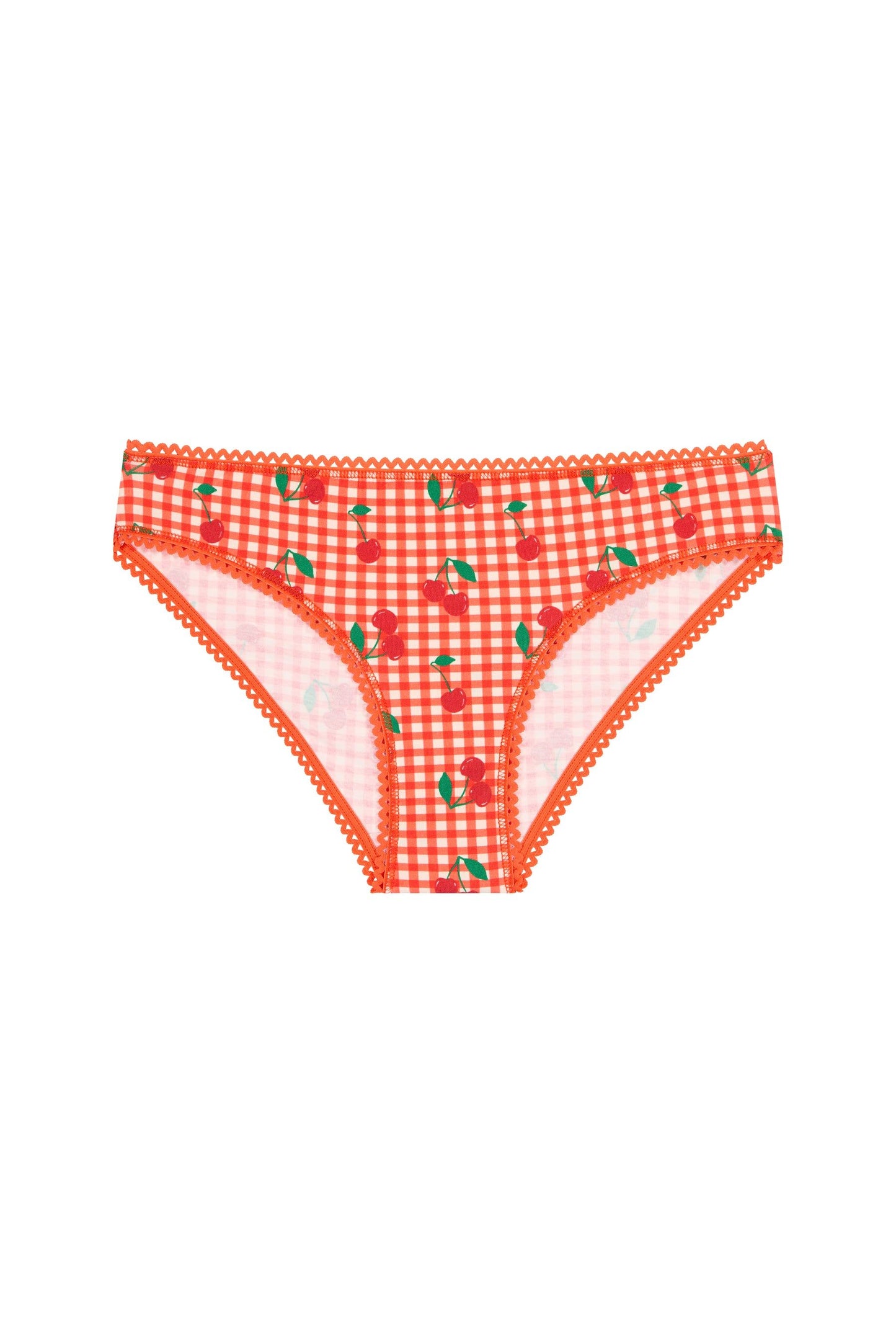 Culotte coton bio | vichy cerises rouge | Rouge