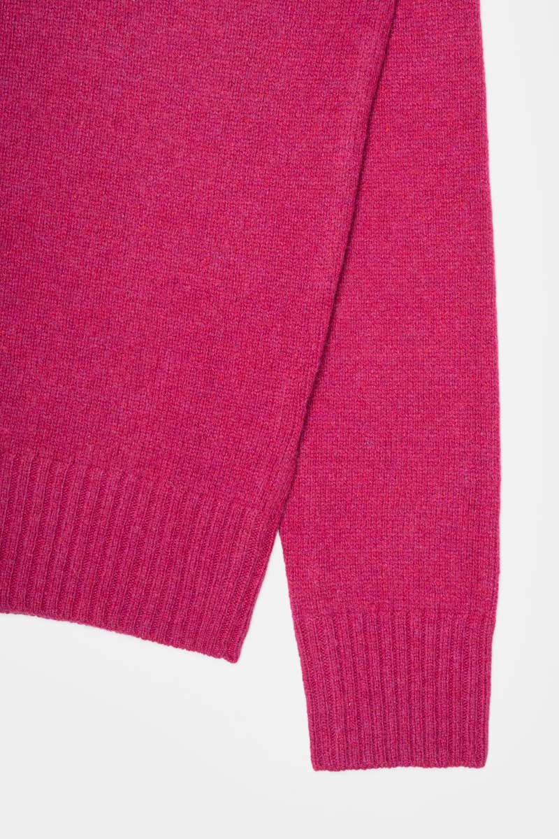 Pull en laine recyclée | rose "laura - rosa ciclamino"