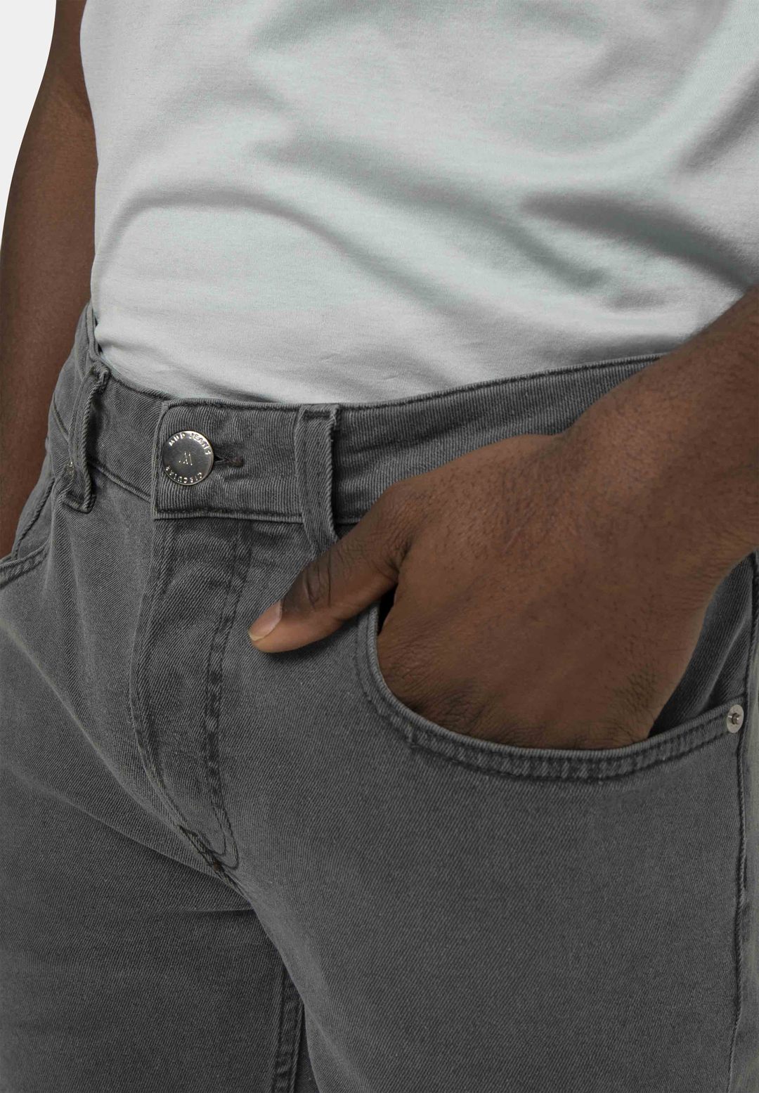 Short en jean gris en coton bio et coton recyclé - Simon