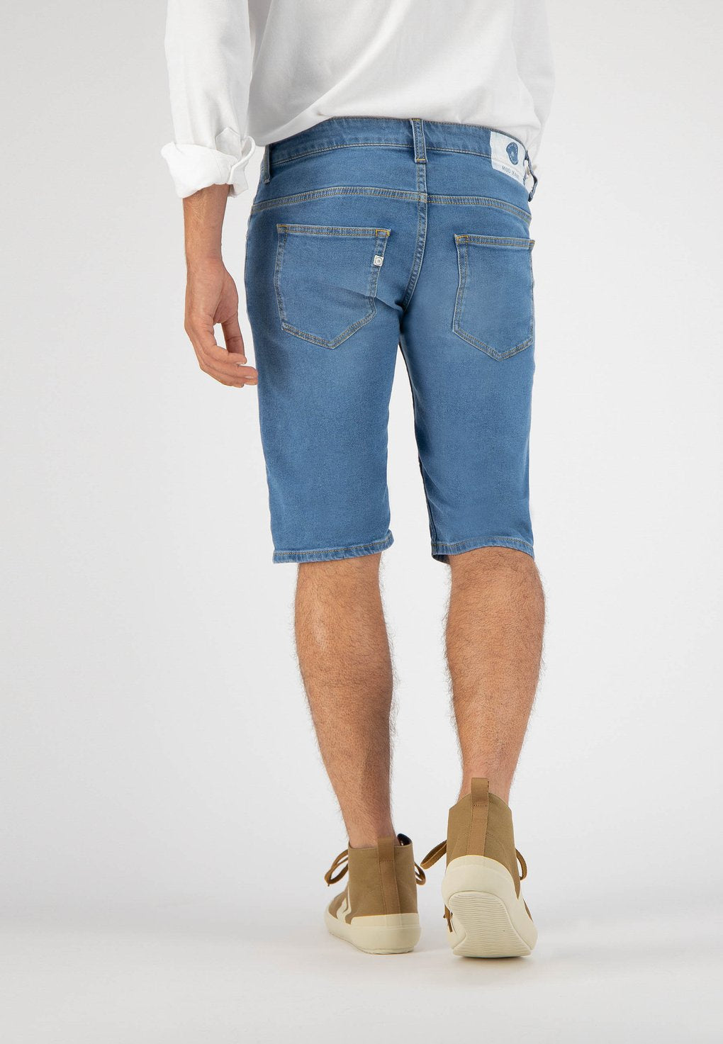 Short en jean bleu en coton bio et coton recyclé - Simon
