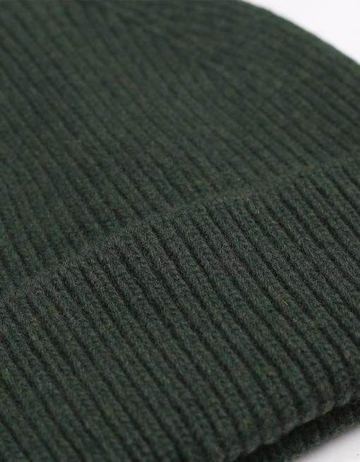 Bonnet vert forêt en laine mérinos recyclée - merino wool beanie hunter green