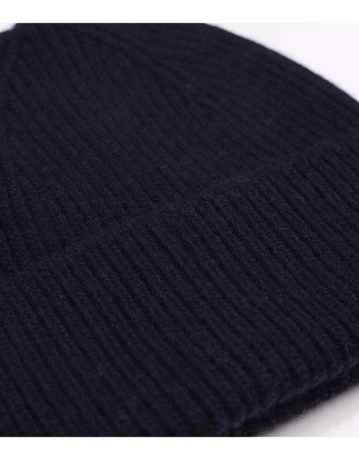 Bonnet marine en laine mérinos recyclée - merino wool beanie navy blue