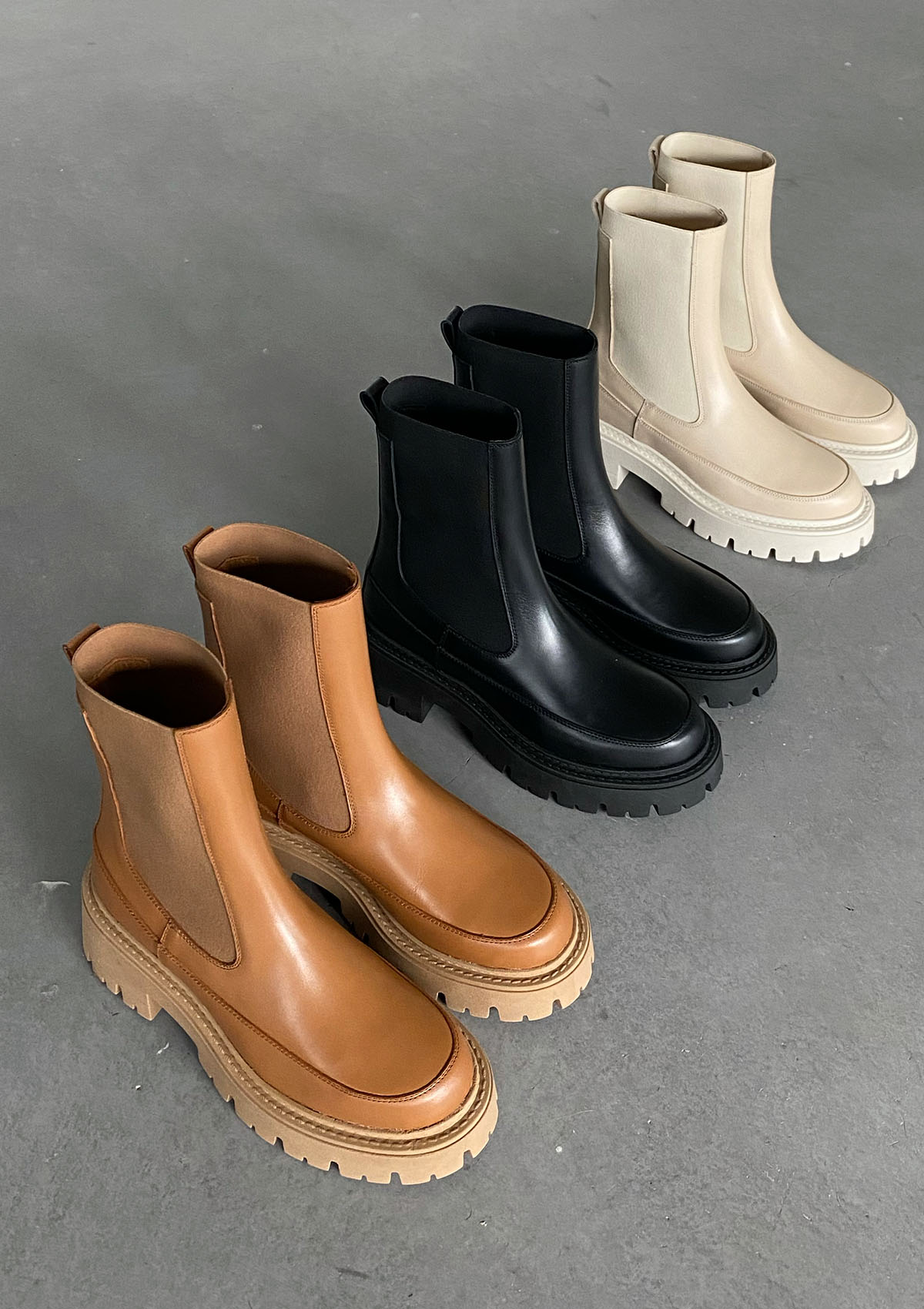 Bottines chelsea en cuir certifié | caramel "le jour caramel"