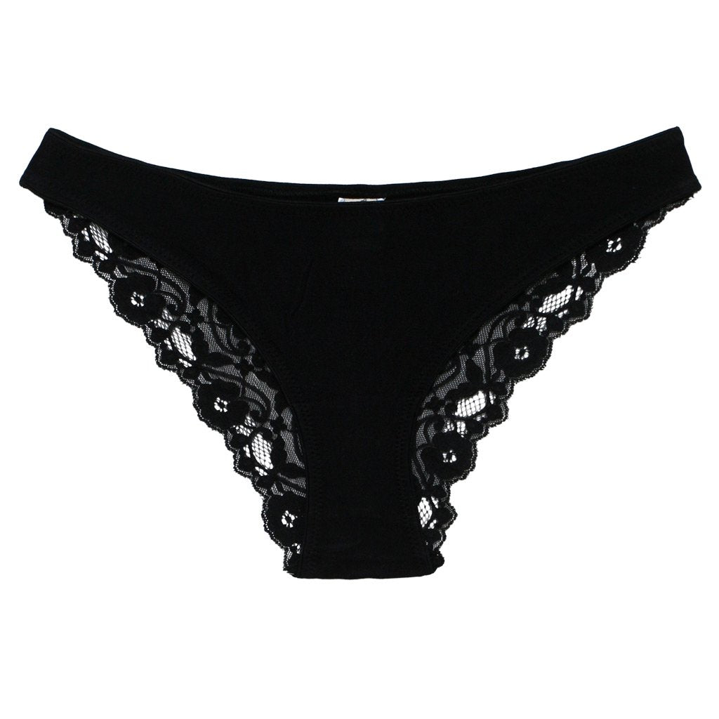 Culotte en dentelle noire en tencel et recyclé - Mia