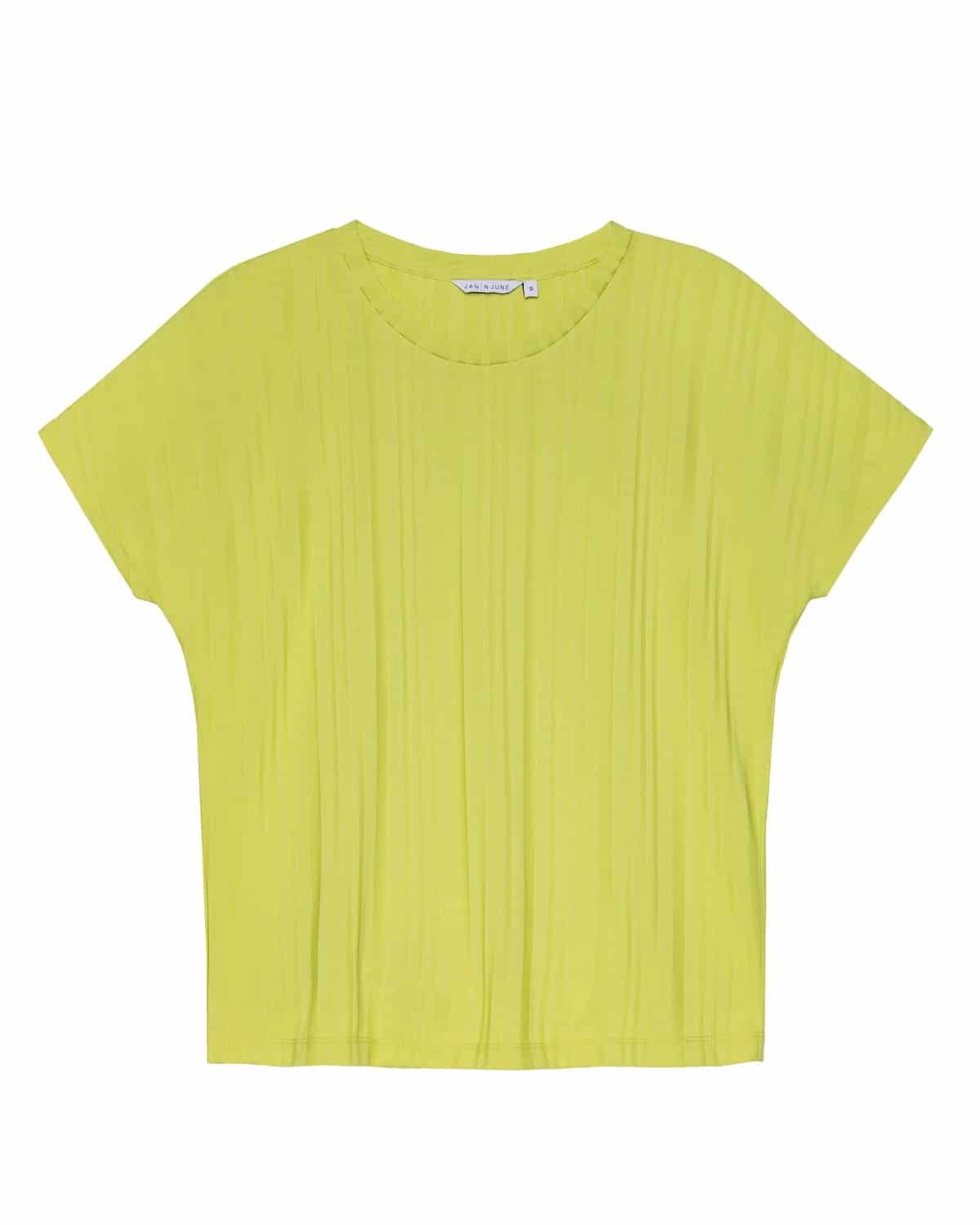 T-shirt côtelé vert pomme en tencel - nolita