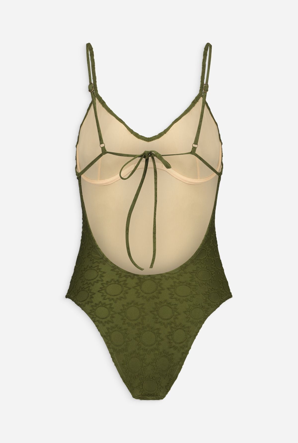 Maillot une pièce vert texturé en recyclé - toco