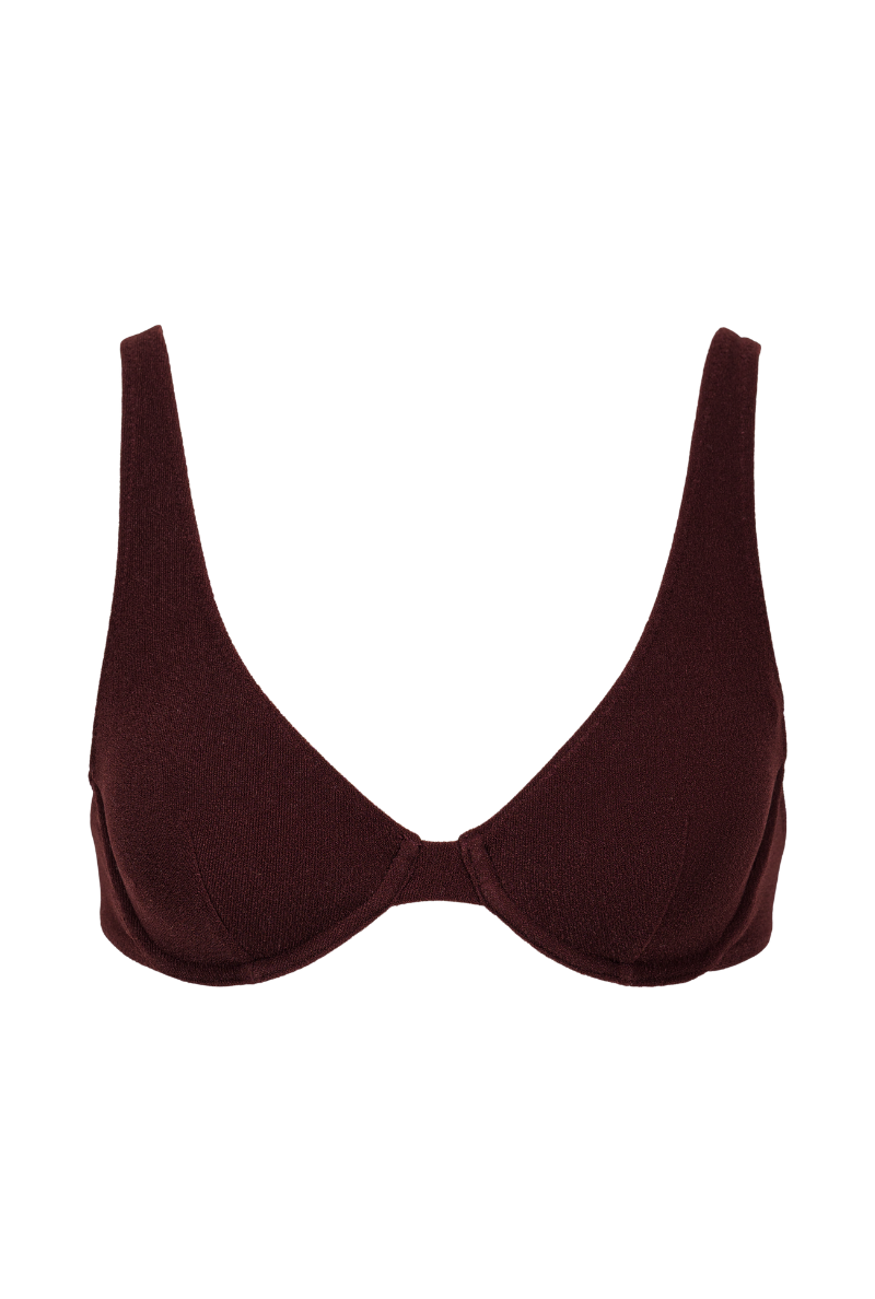 Haut de maillot armaturé en polyamide recyclé | marron "marilou - brown"